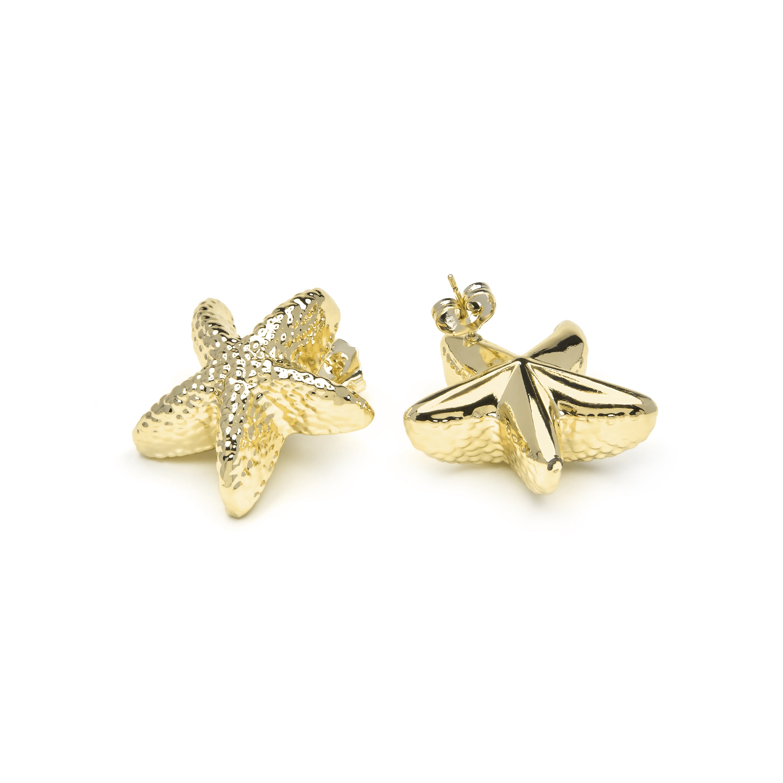 Boucles d'oreilles finition or jaune 18 carats et zircon brillant - Bellah