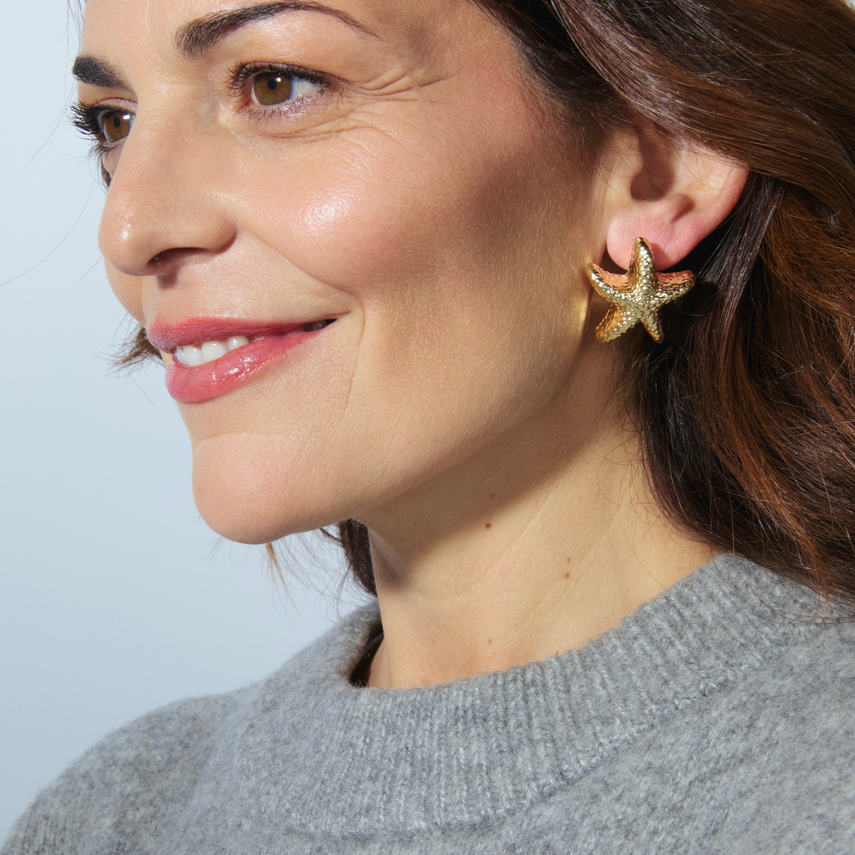 Boucles d'oreilles finition or jaune 18 carats et zircon brillant - Bellah