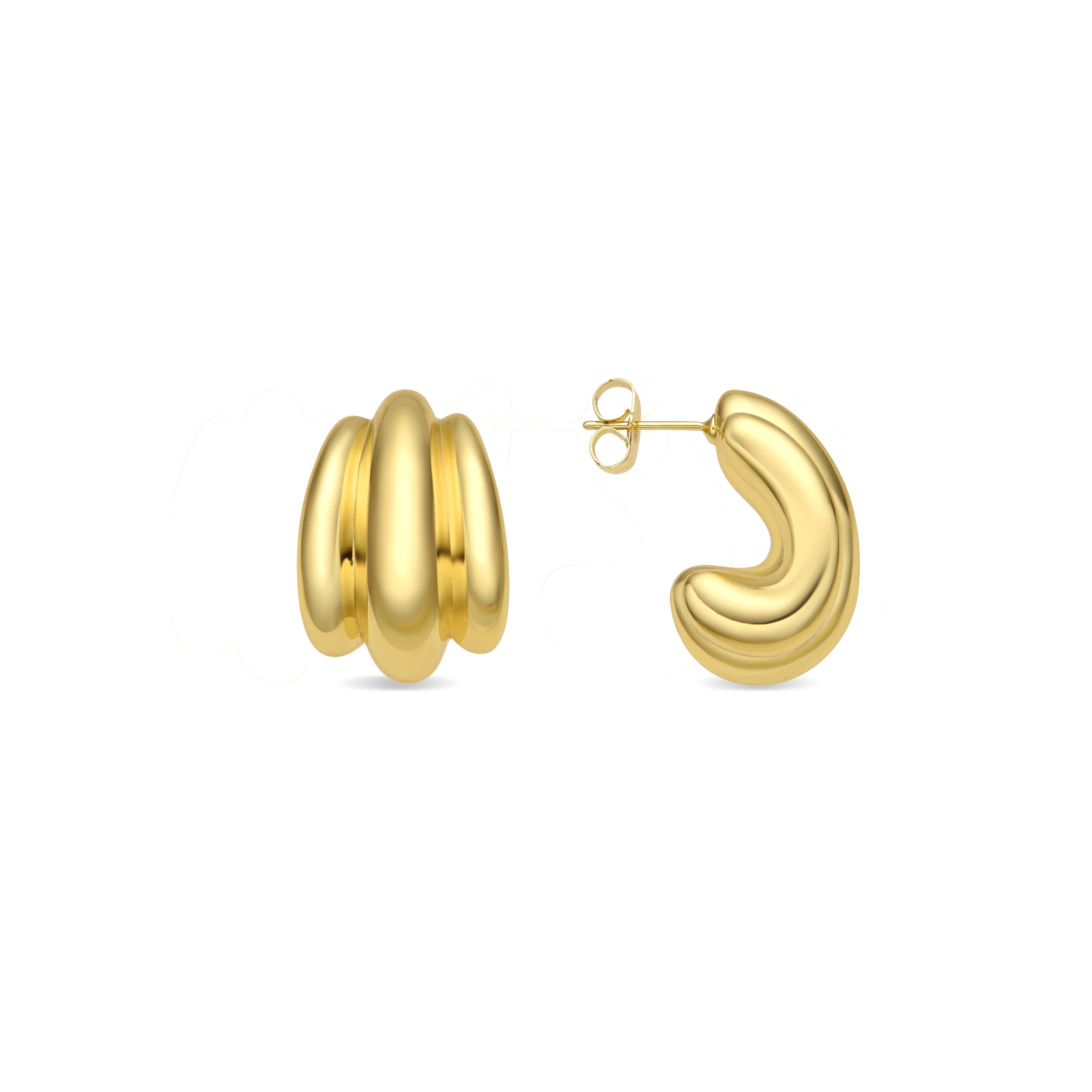 Brincos acabamento ouro amarelo de 18k - Jurfo