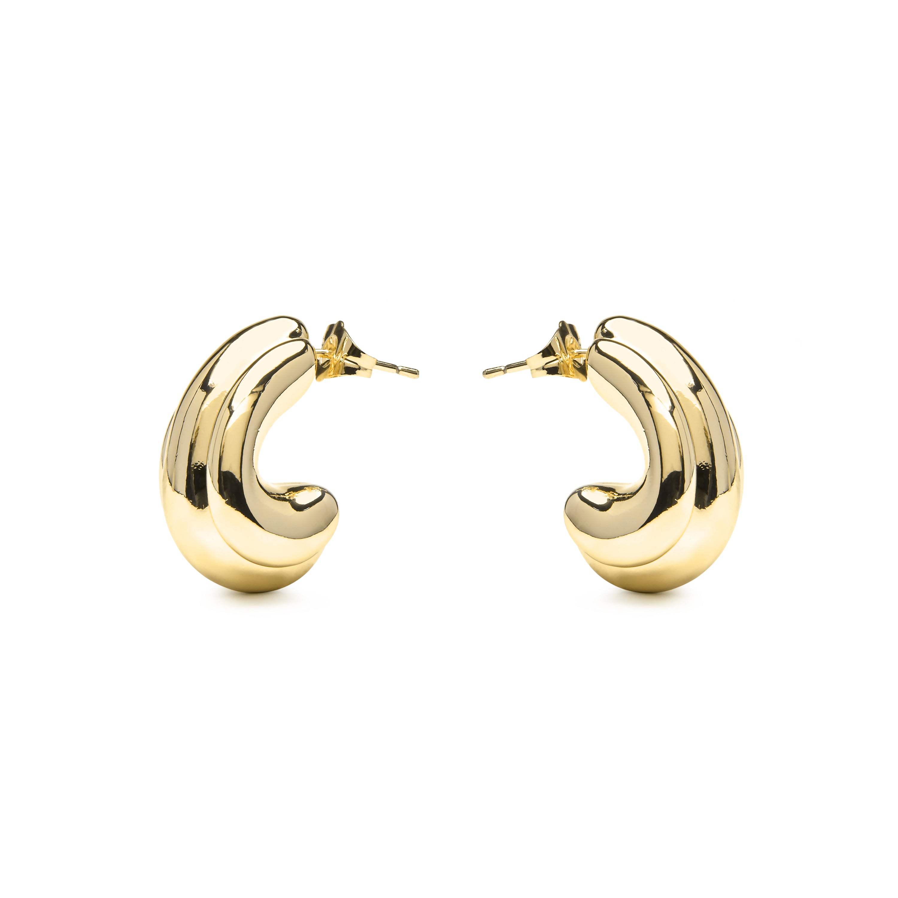 Brincos acabamento ouro amarelo de 18k - Jurfo