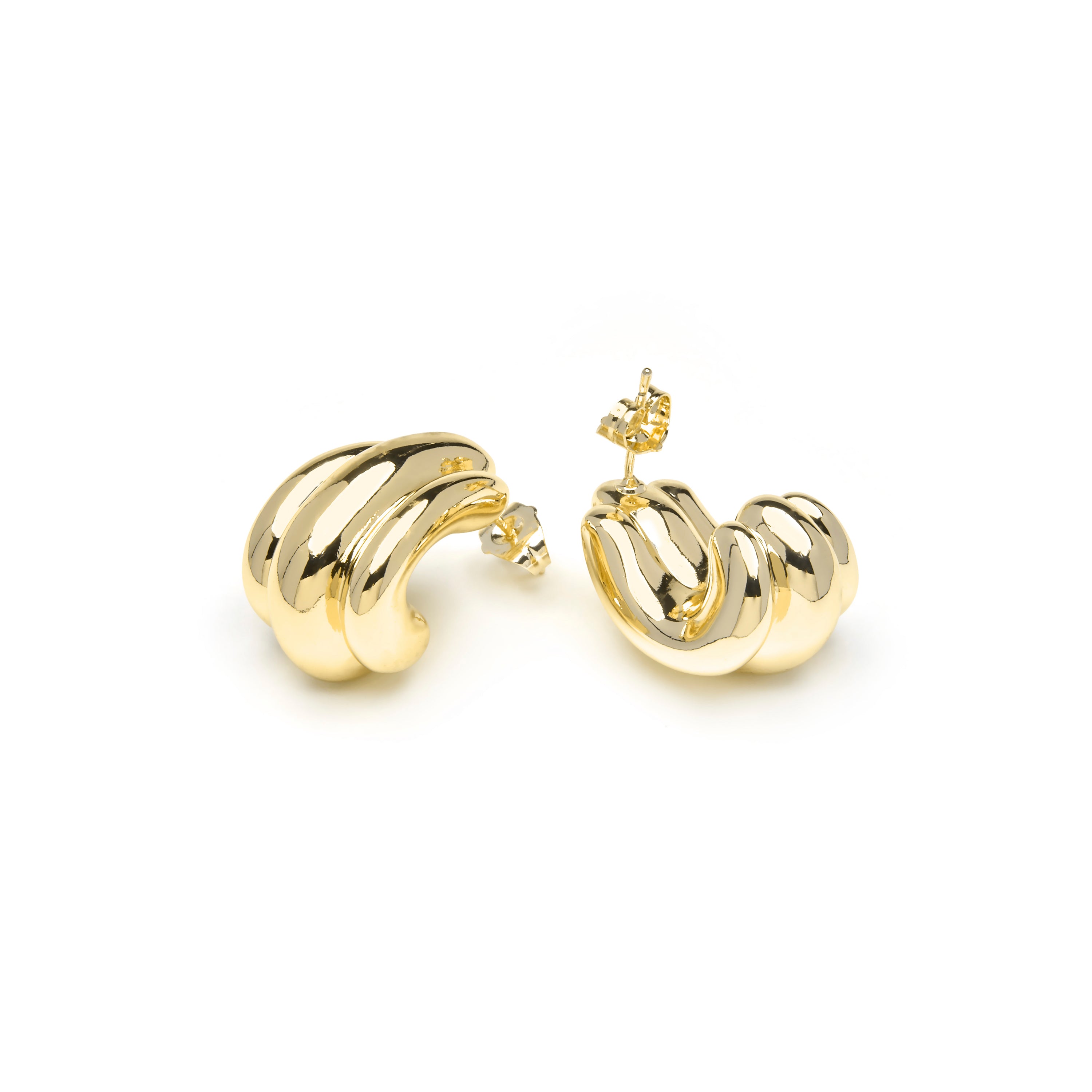 Brincos acabamento ouro amarelo de 18k - Jurfo