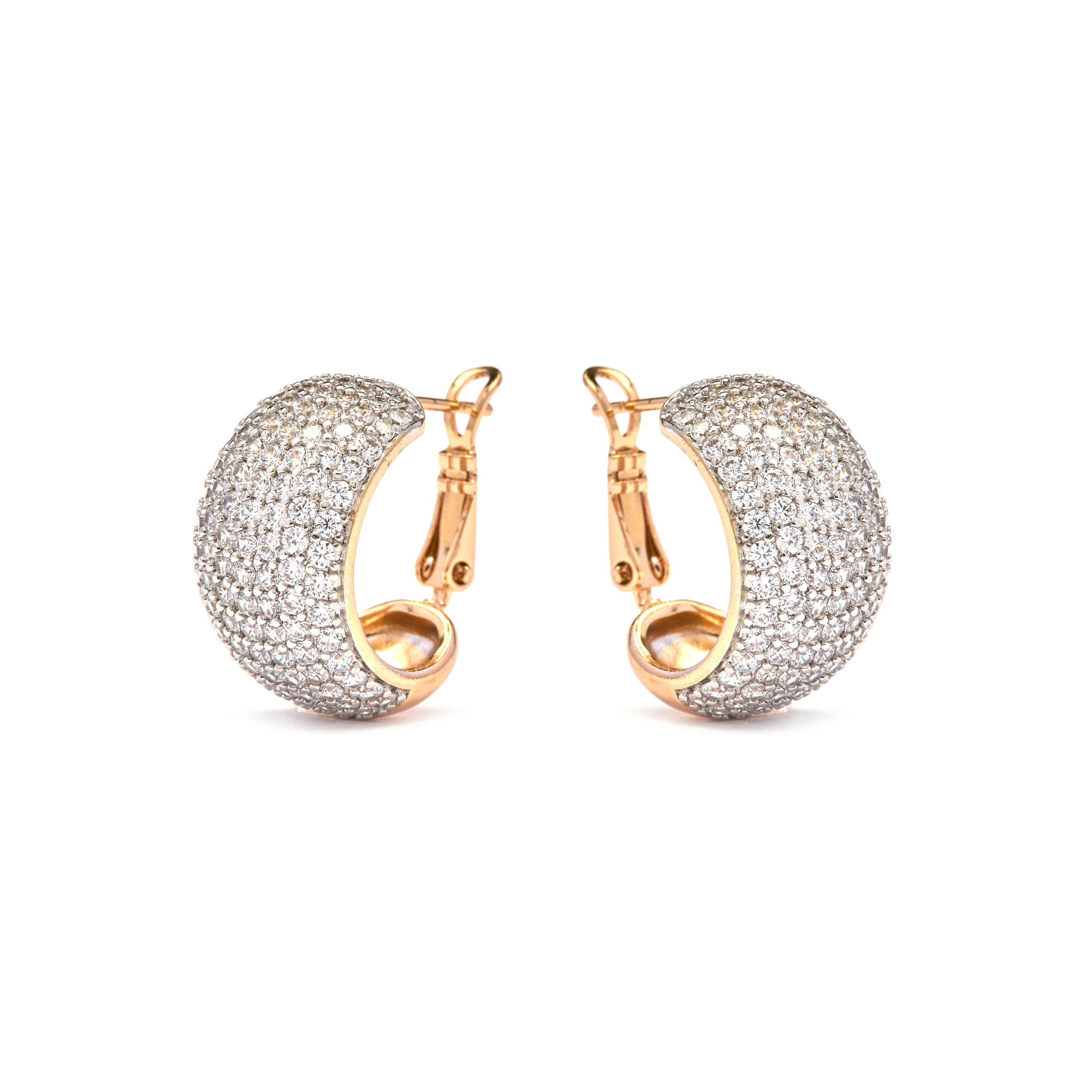 Orecchini con zirconi brillanti finitura in oro giallo 18k - Garda