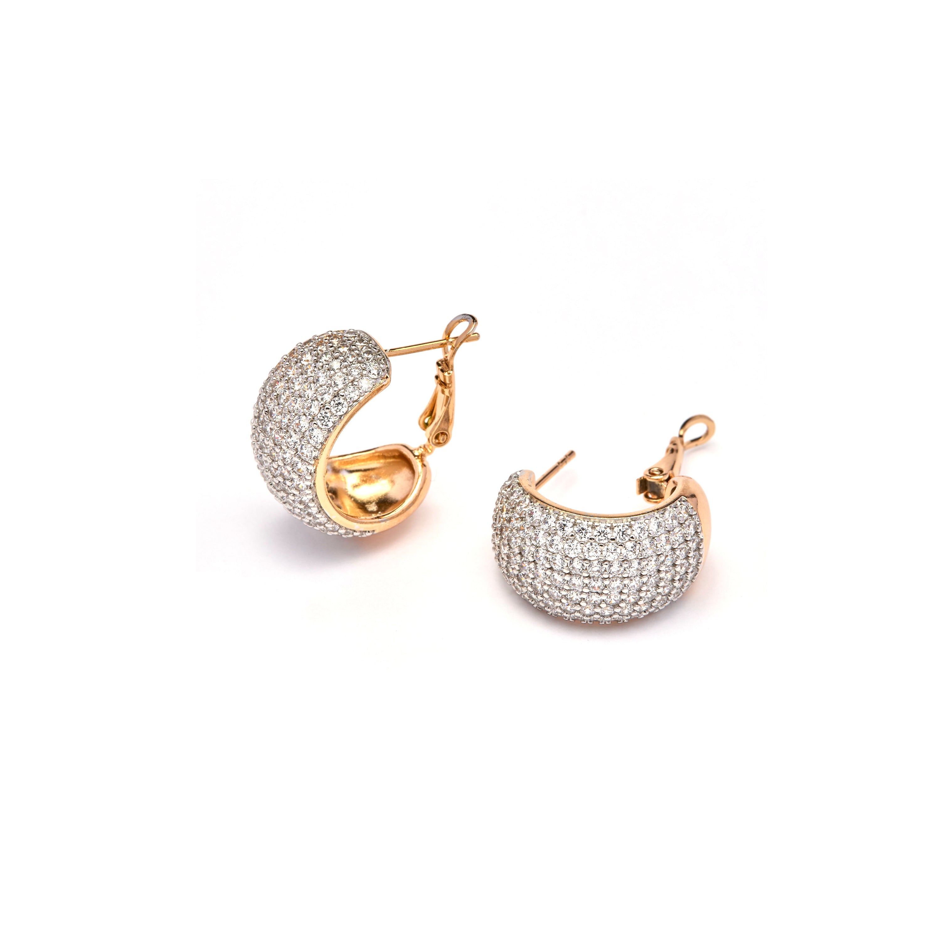 Orecchini con zirconi brillanti finitura in oro giallo 18k - Garda