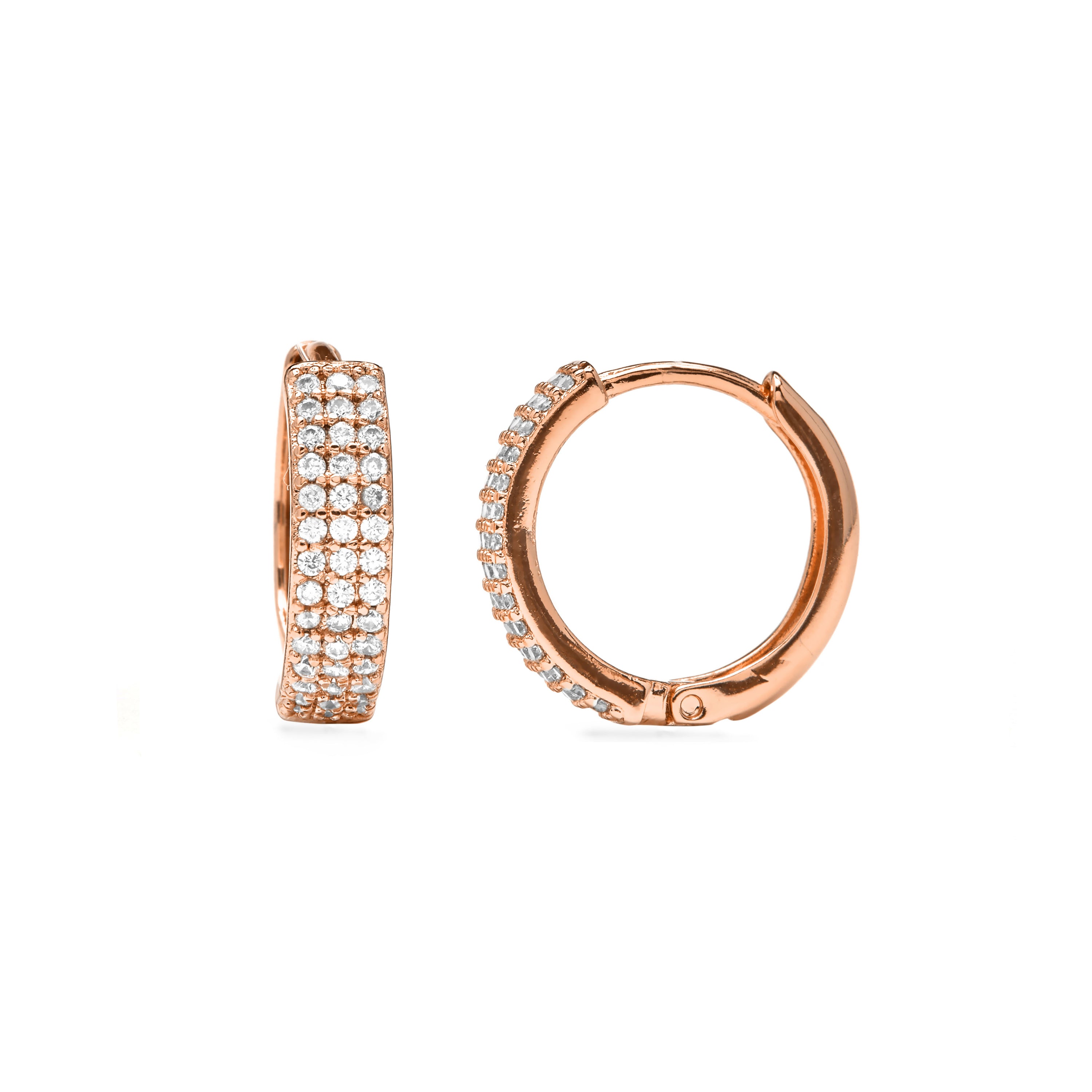 Sparkling Cubic Zirconia Earrings with 18k Yellow Gold Finish - Checkti