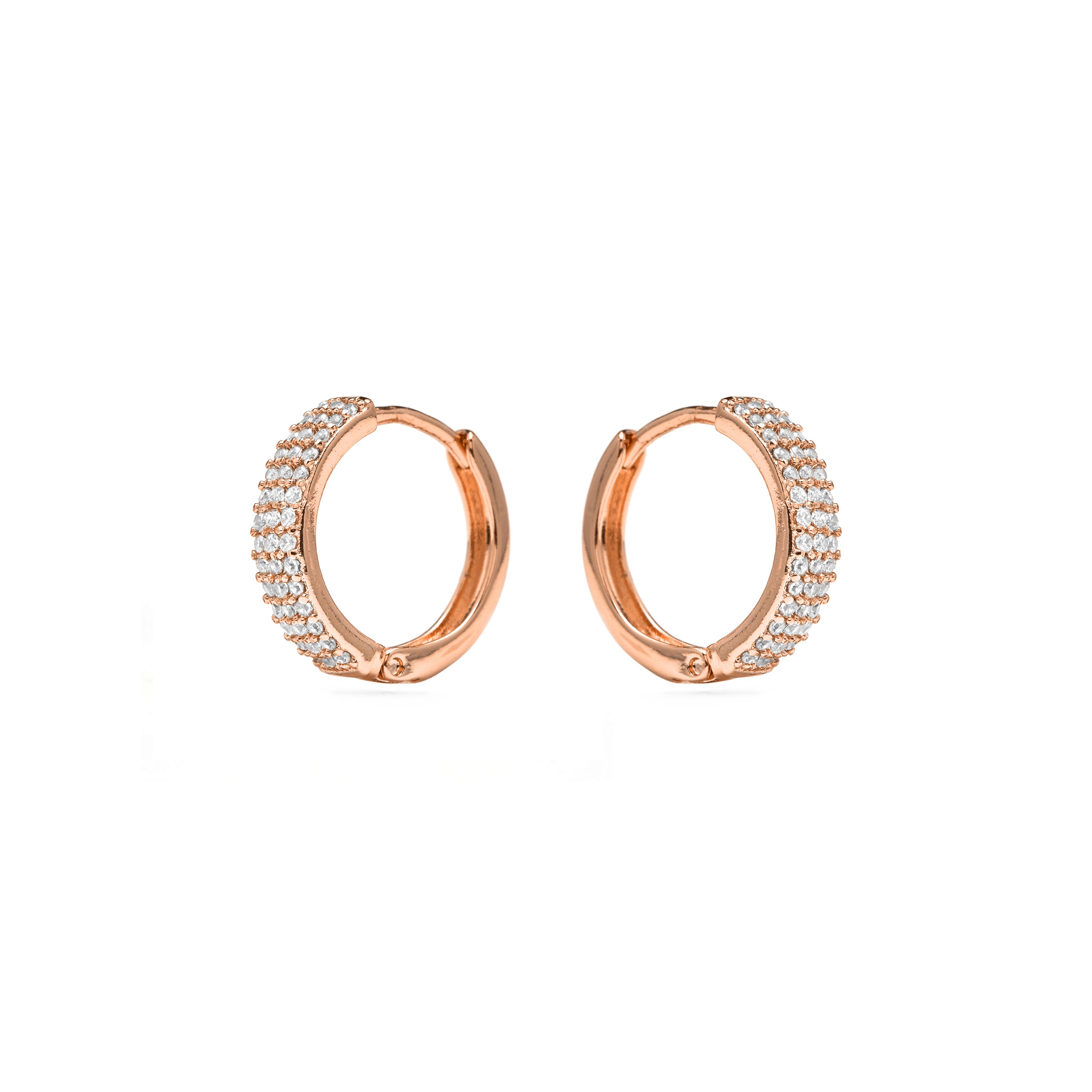 Sparkling Cubic Zirconia Earrings with 18k Yellow Gold Finish - Checkti