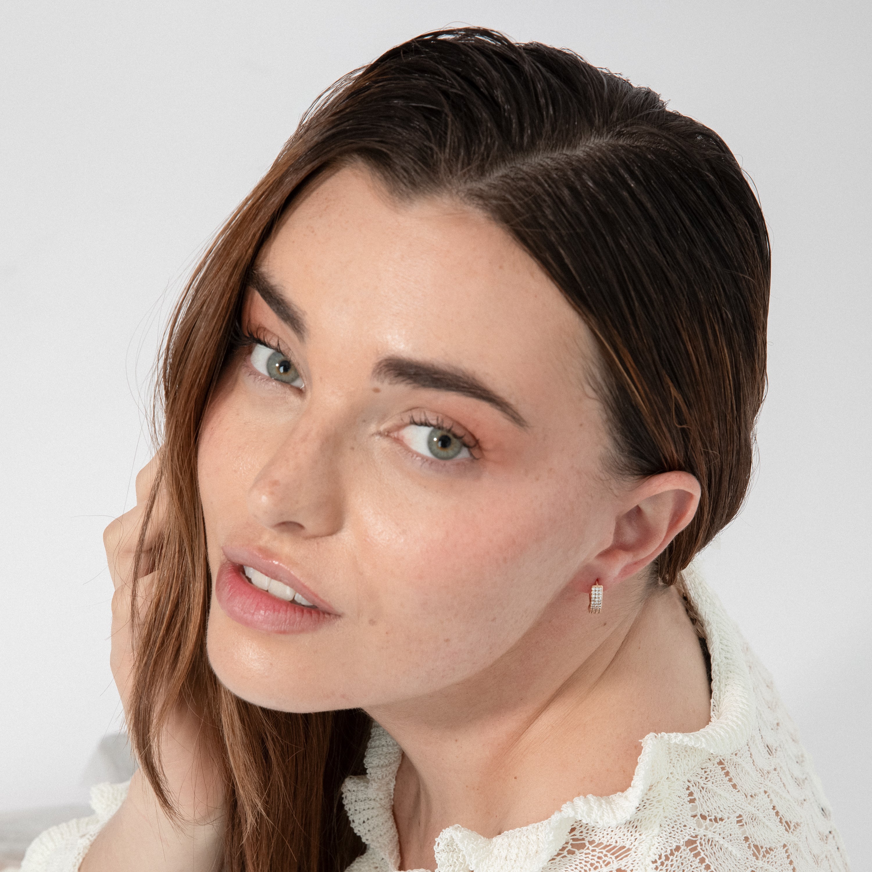 Sparkling Cubic Zirconia Earrings with 18k Yellow Gold Finish - Checkti