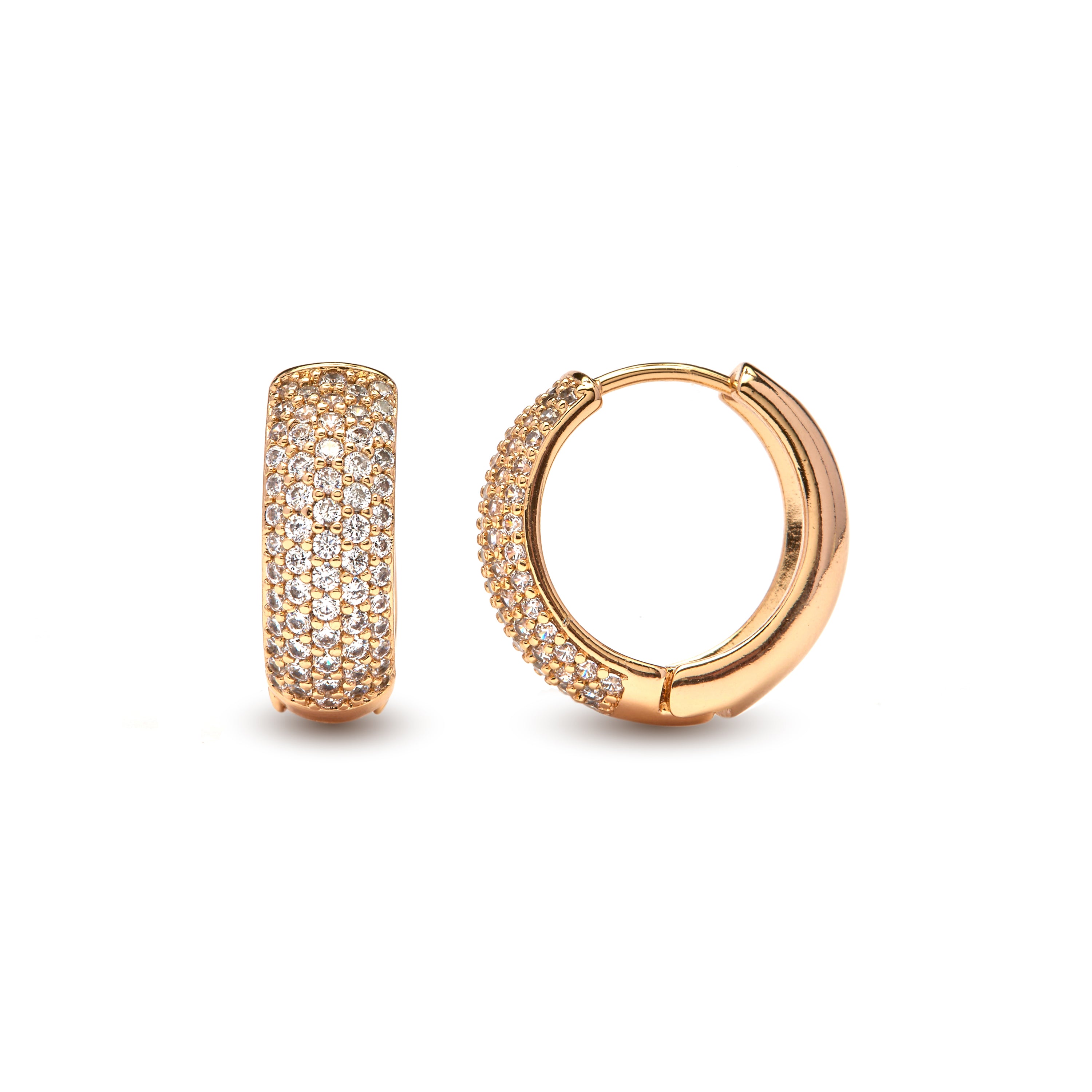 Pendientes de Circonita Brillante acabado en oro amarillo de 18k - Xaeli