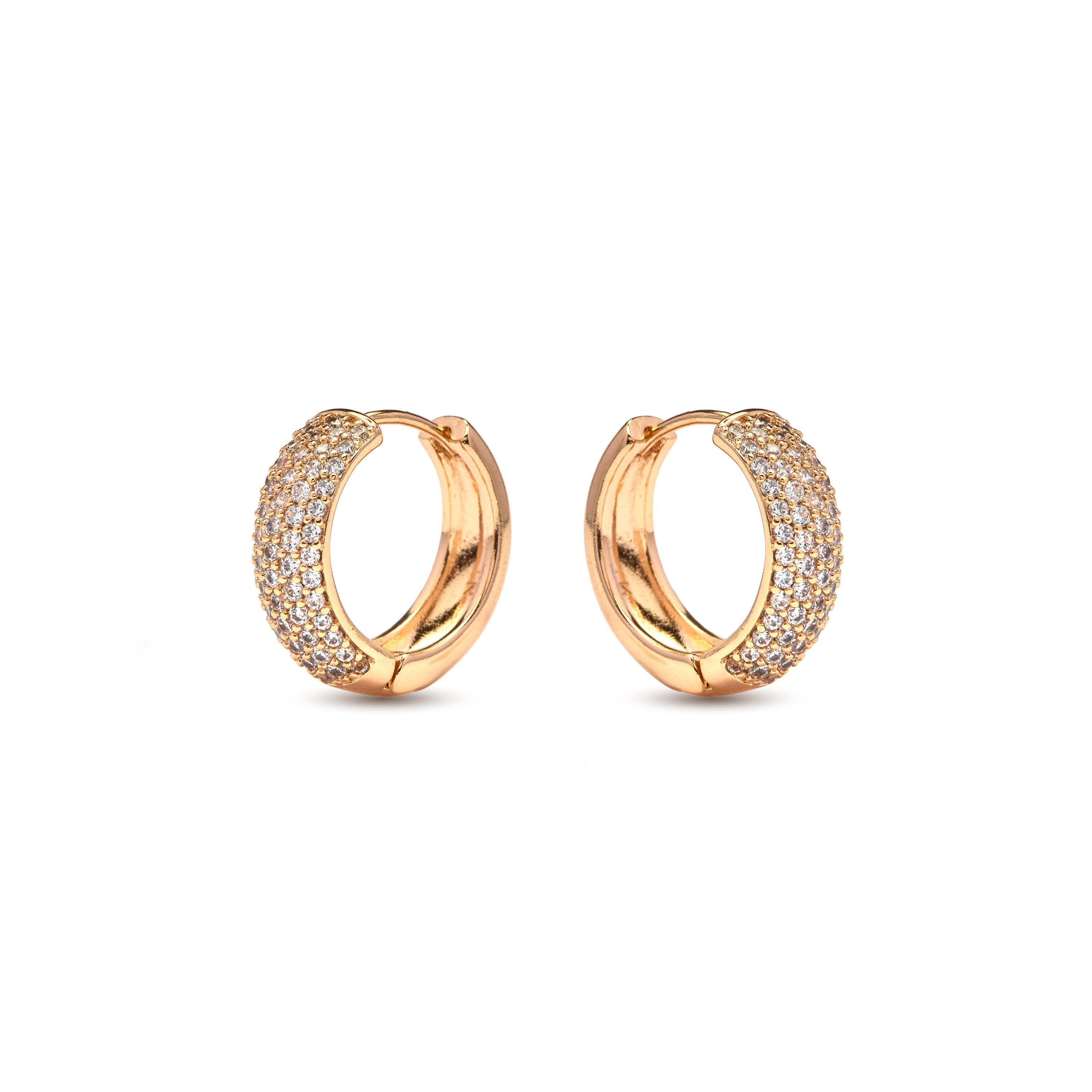 Pendientes de Circonita Brillante acabado en oro amarillo de 18k - Xaeli