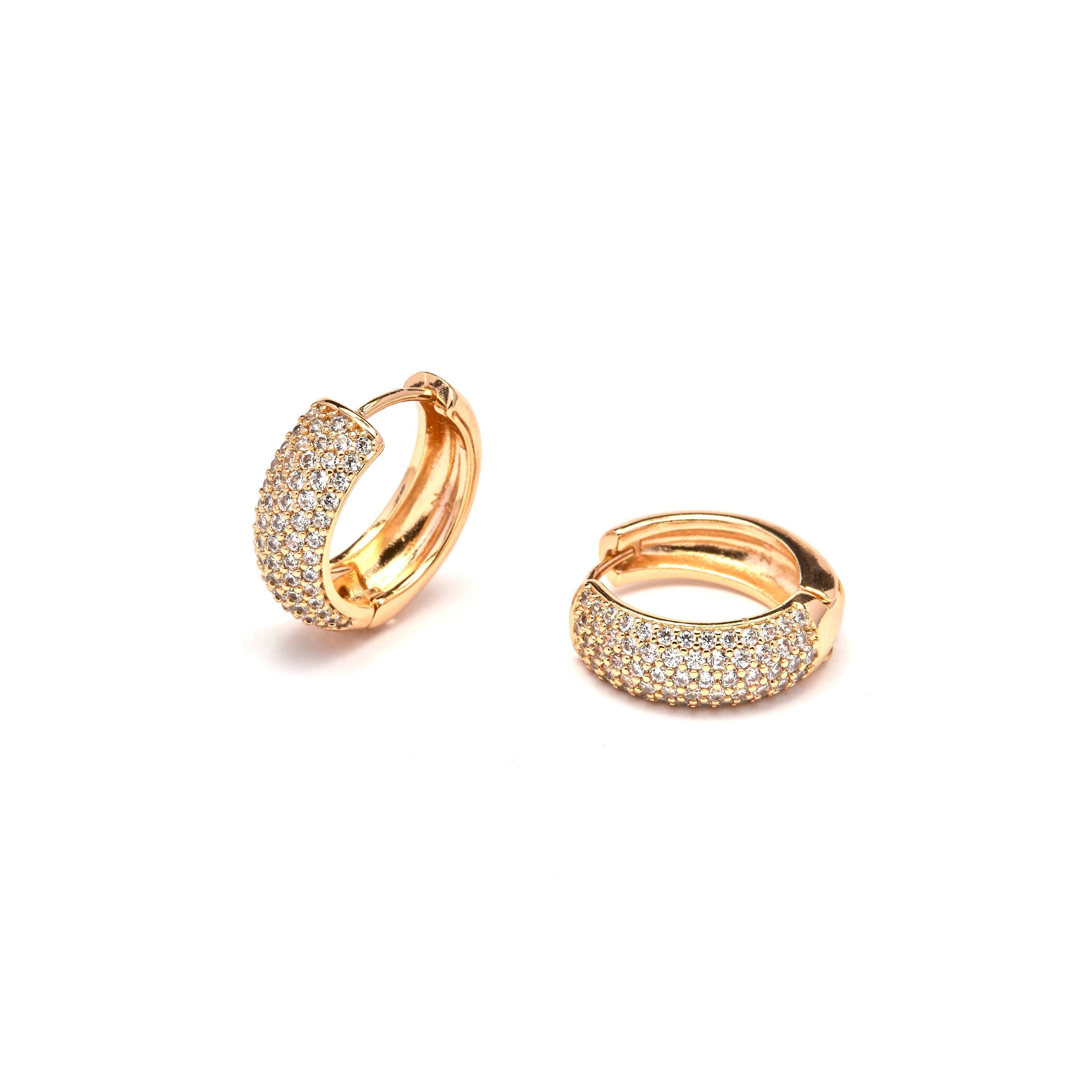 Pendientes de Circonita Brillante acabado en oro amarillo de 18k - Xaeli
