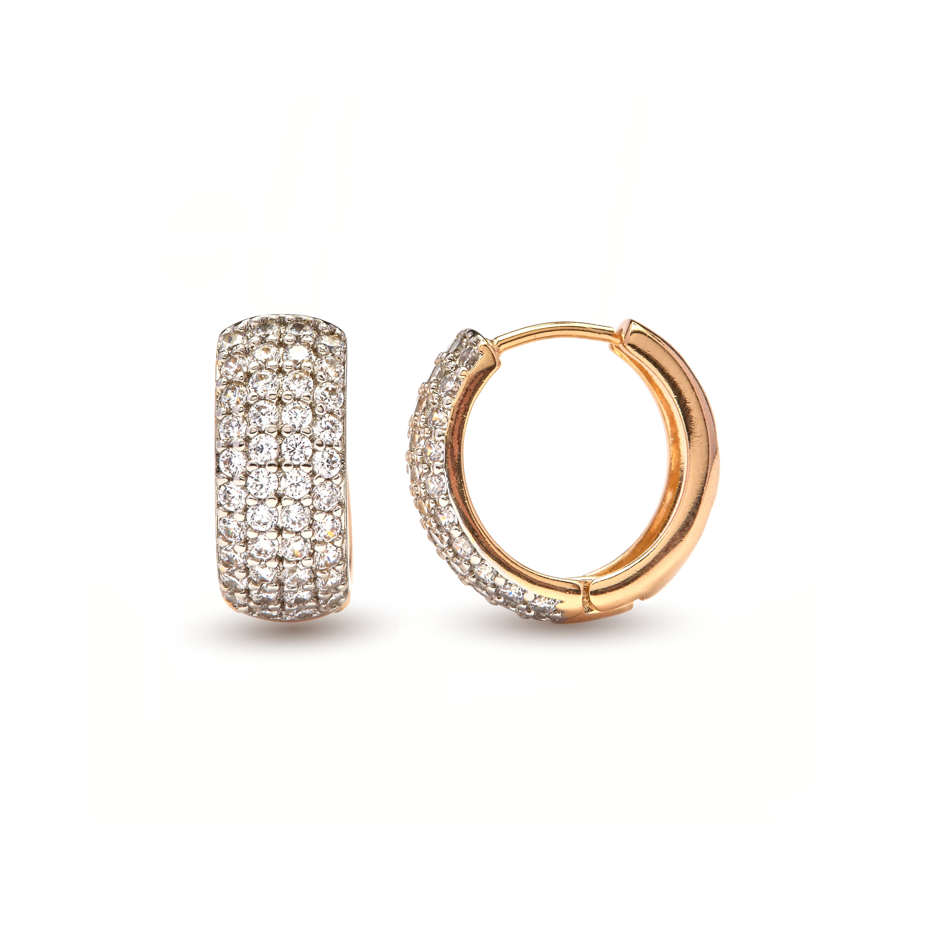 Pendientes de Circonita Brillante acabado en oro amarillo de 18k - Saniko