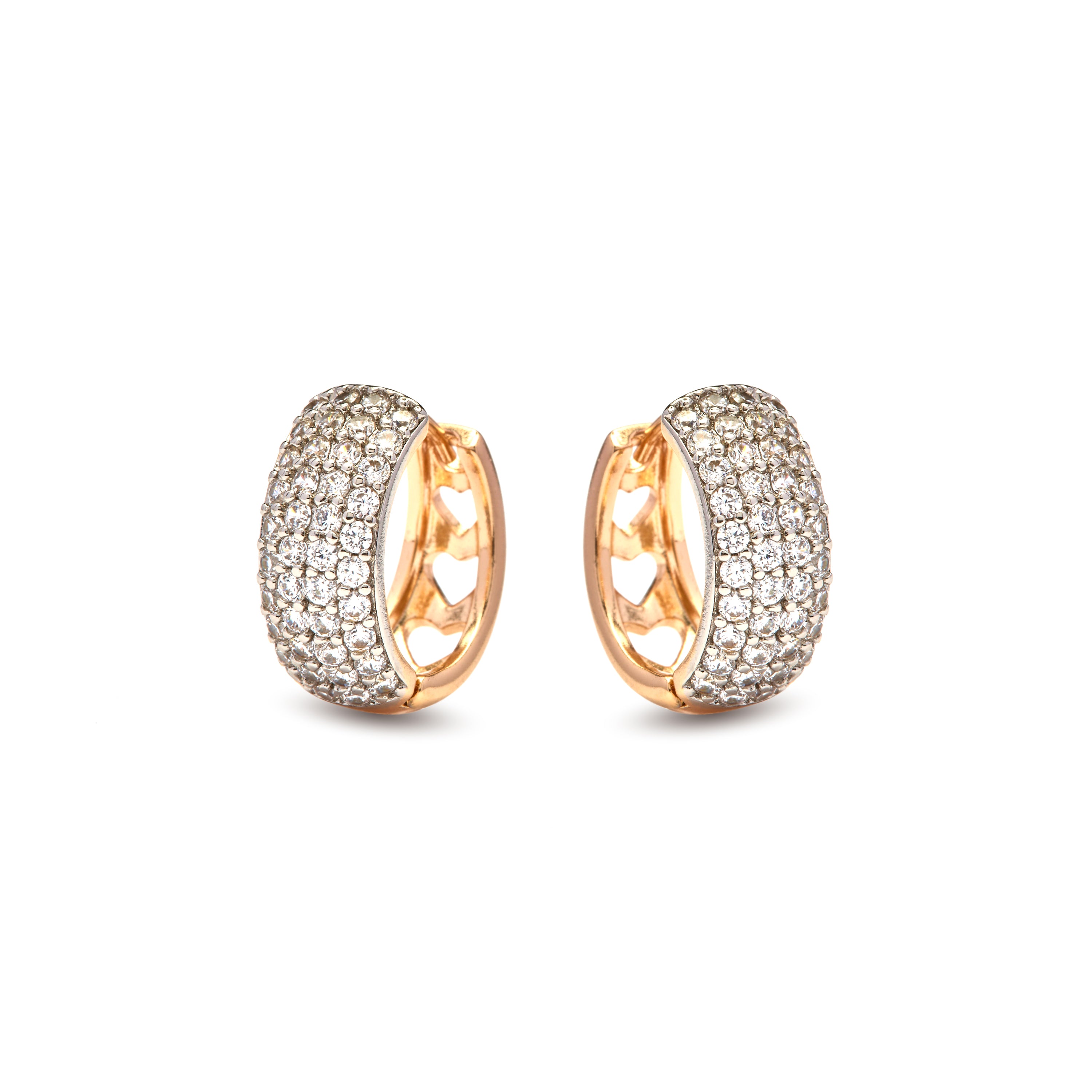 Pendientes de Circonita Brillante acabado en oro amarillo de 18k - Saniko