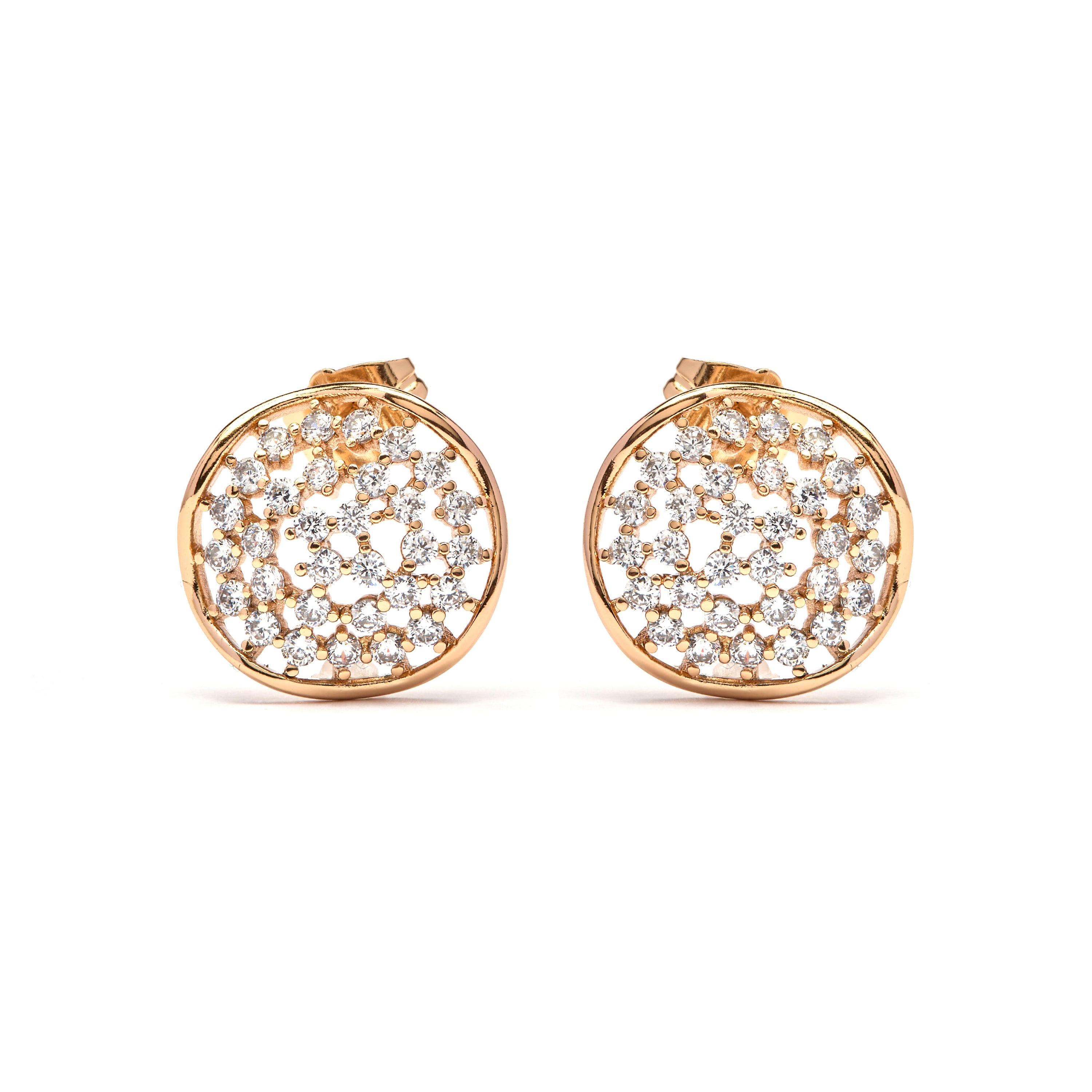 Pendientes de Circonita Brillante acabado en oro amarillo de 18k - Oshue