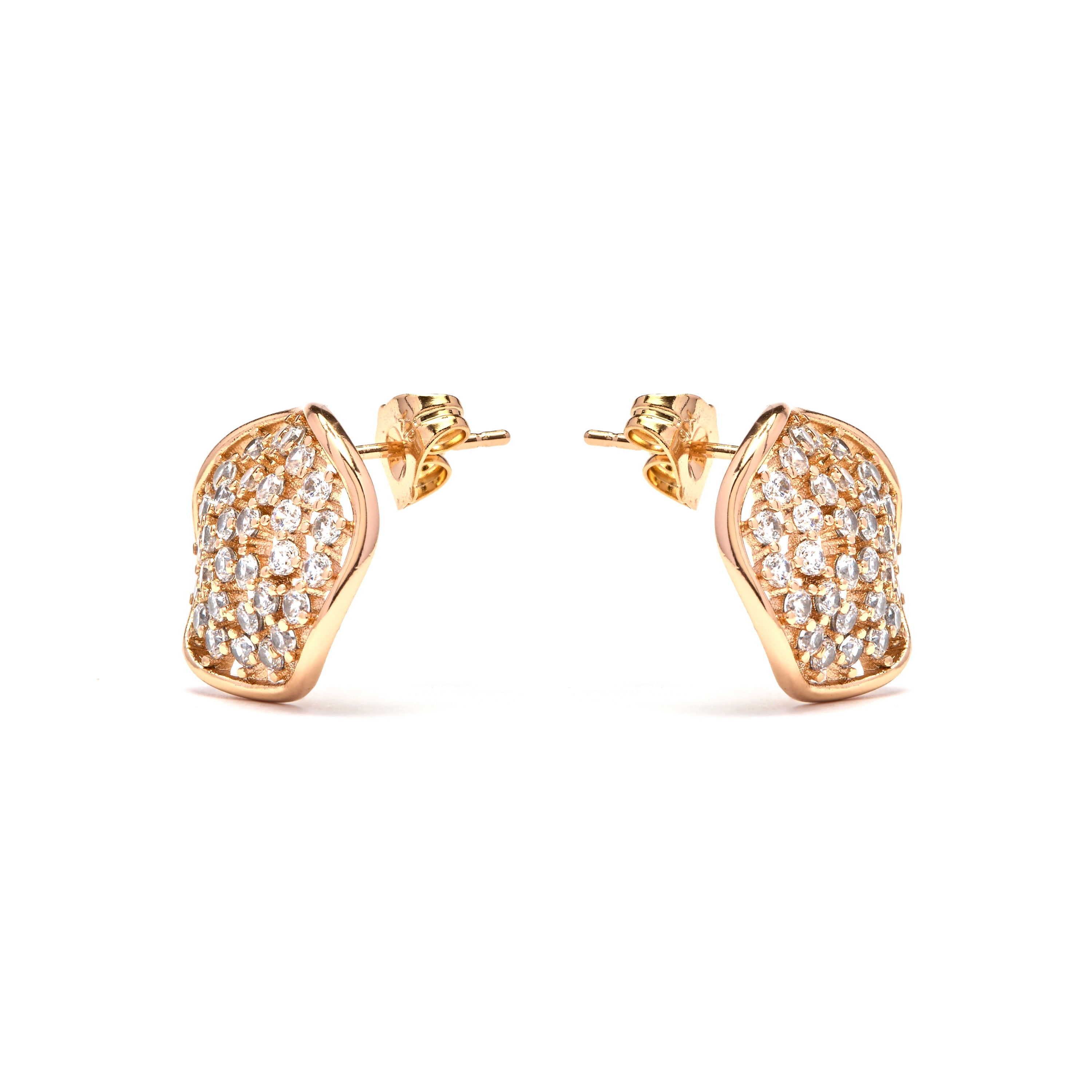 Pendientes de Circonita Brillante acabado en oro amarillo de 18k - Oshue