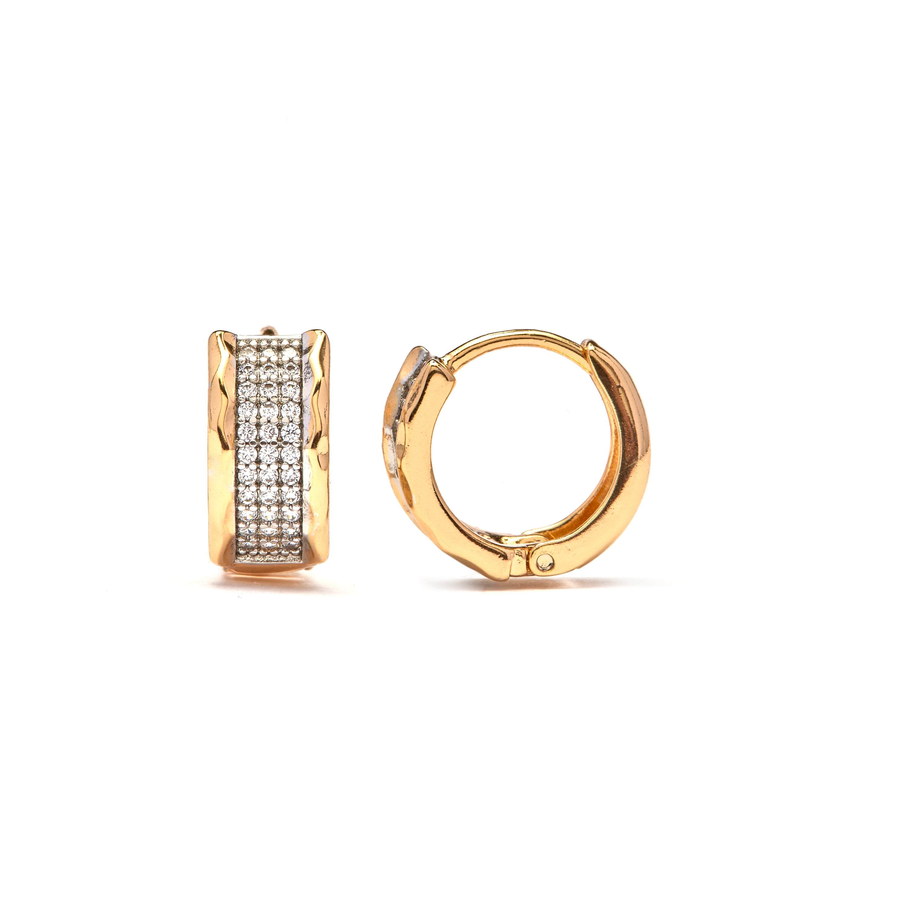 Glänzende Zirkonia-Ohrringe mit 18k Gelbgold-Finish - Jurek