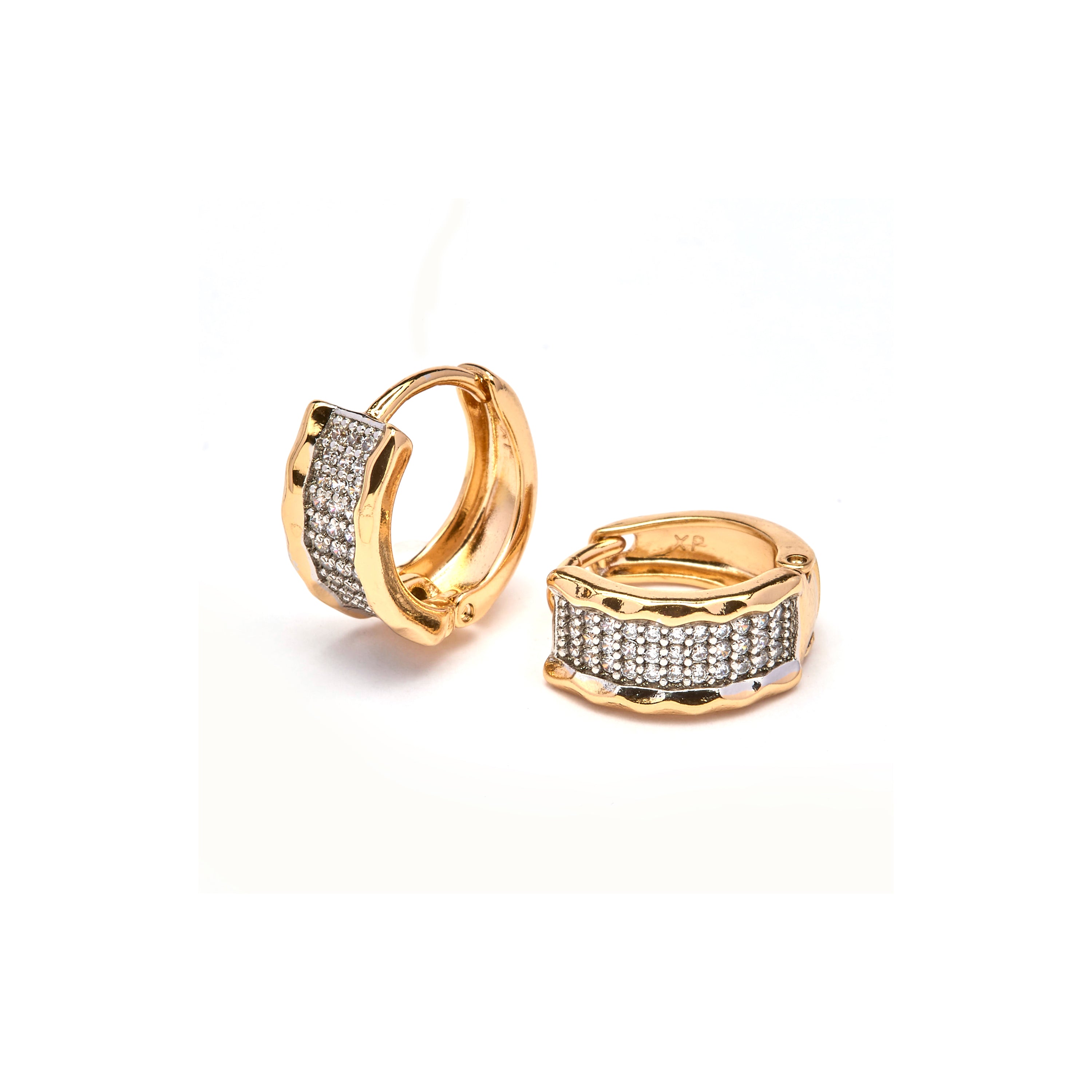 Glänzende Zirkonia-Ohrringe mit 18k Gelbgold-Finish - Jurek
