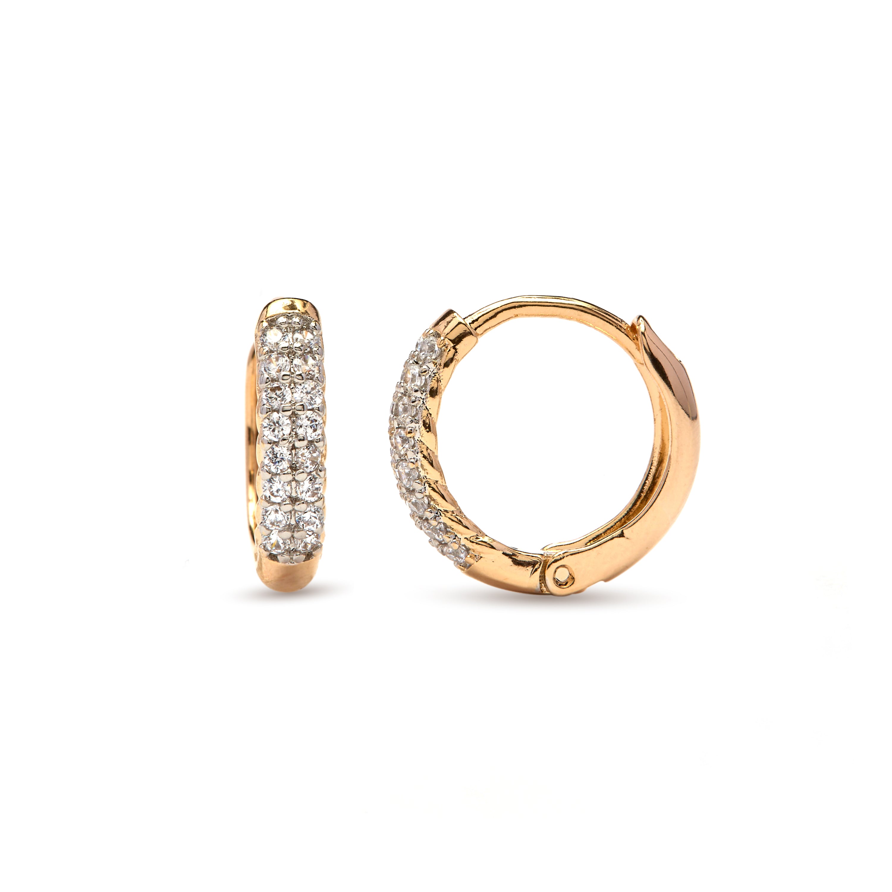 Glänzende Zirkonia-Ohrringe mit 18k Gelbgold-Finish - Yssis