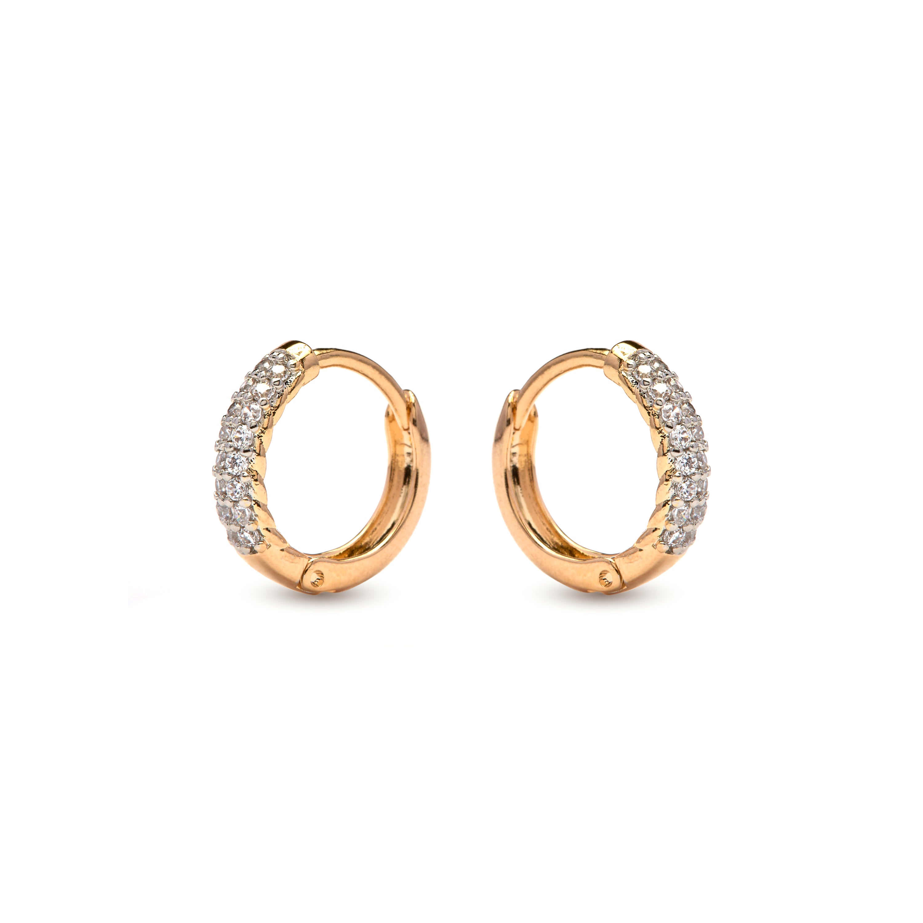 Glänzende Zirkonia-Ohrringe mit 18k Gelbgold-Finish - Yssis