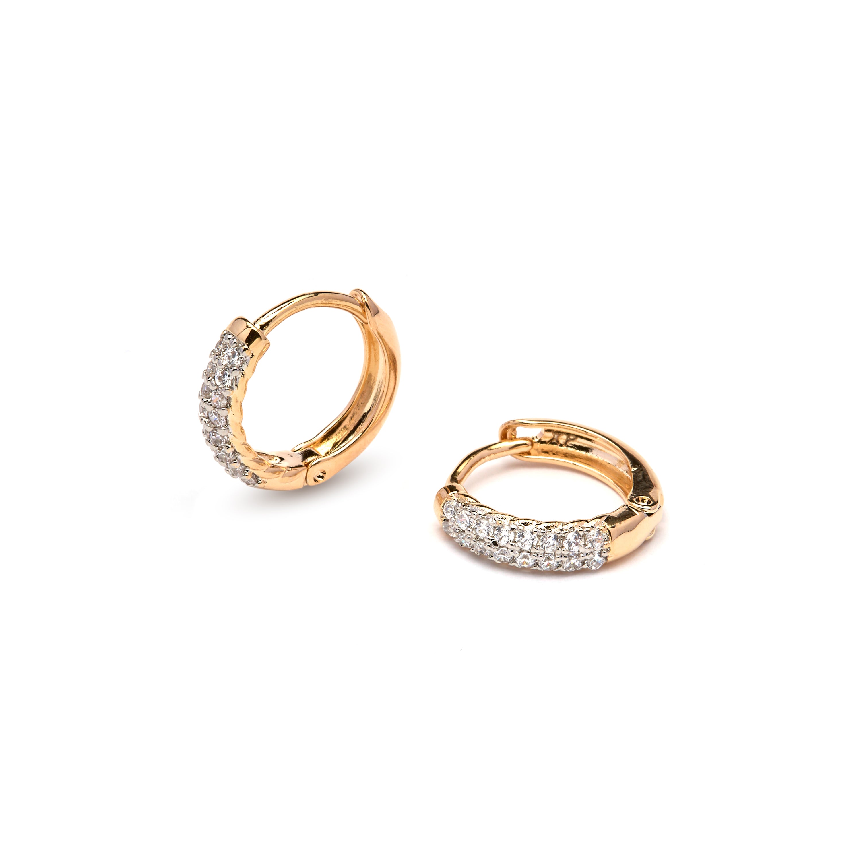 Glänzende Zirkonia-Ohrringe mit 18k Gelbgold-Finish - Yssis