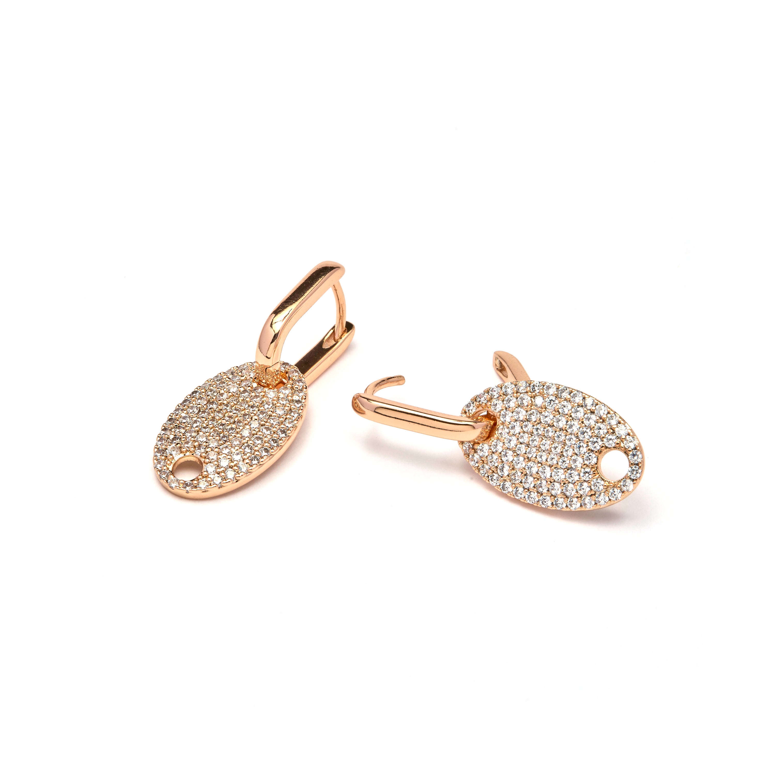 Pendientes de Circonita Brillante acabado en oro amarillo de 18k - Krero