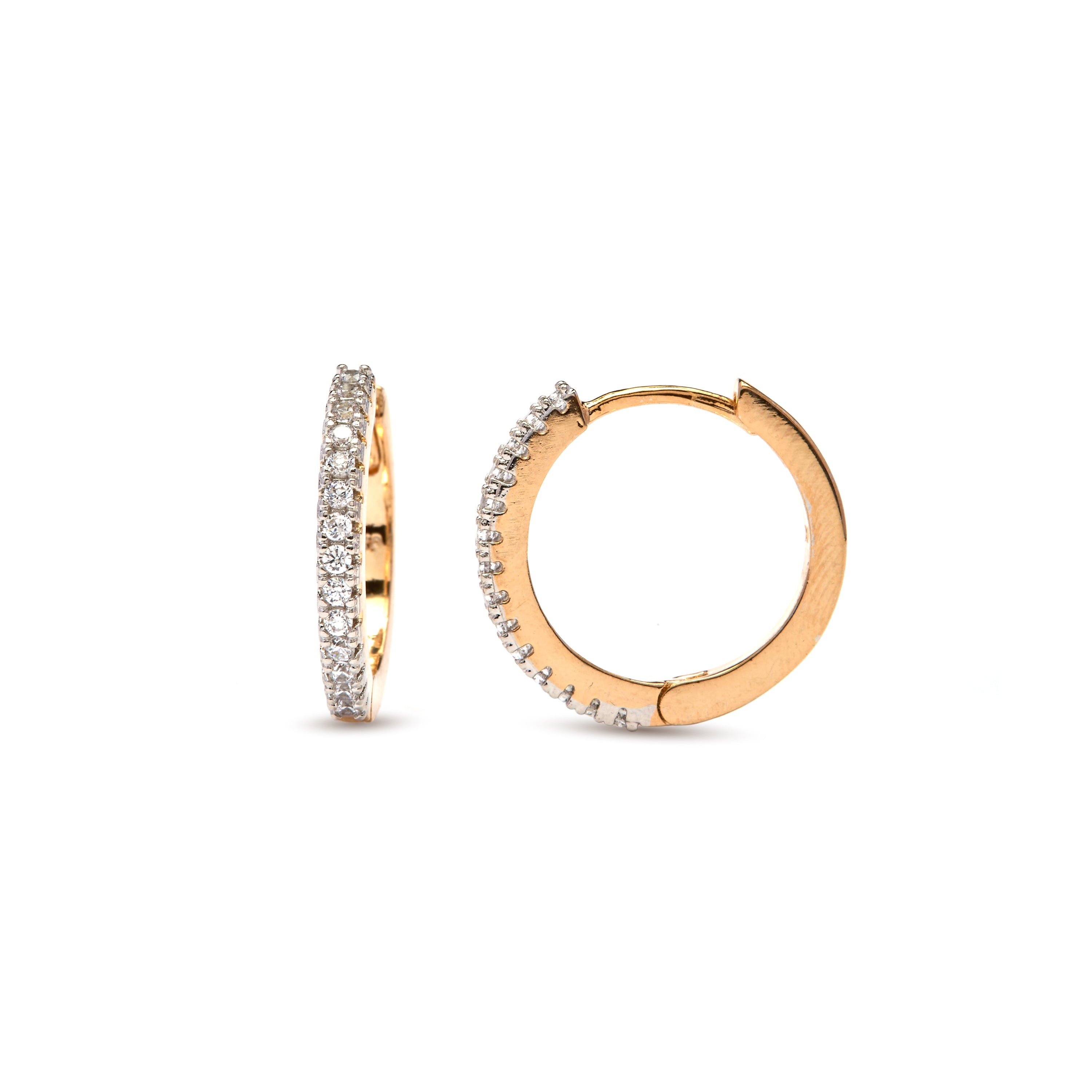 Glänzende Zirkonia-Ohrringe mit 18k Gelbgold-Finish - Nasgar