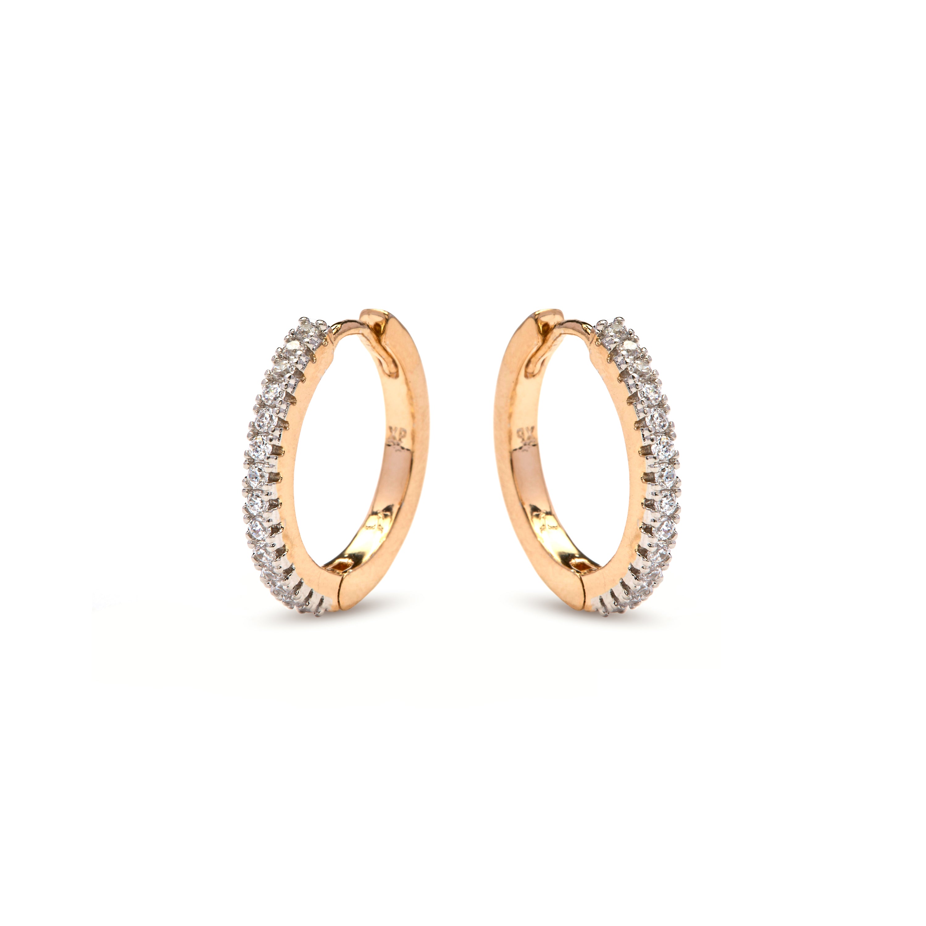 Glänzende Zirkonia-Ohrringe mit 18k Gelbgold-Finish - Nasgar