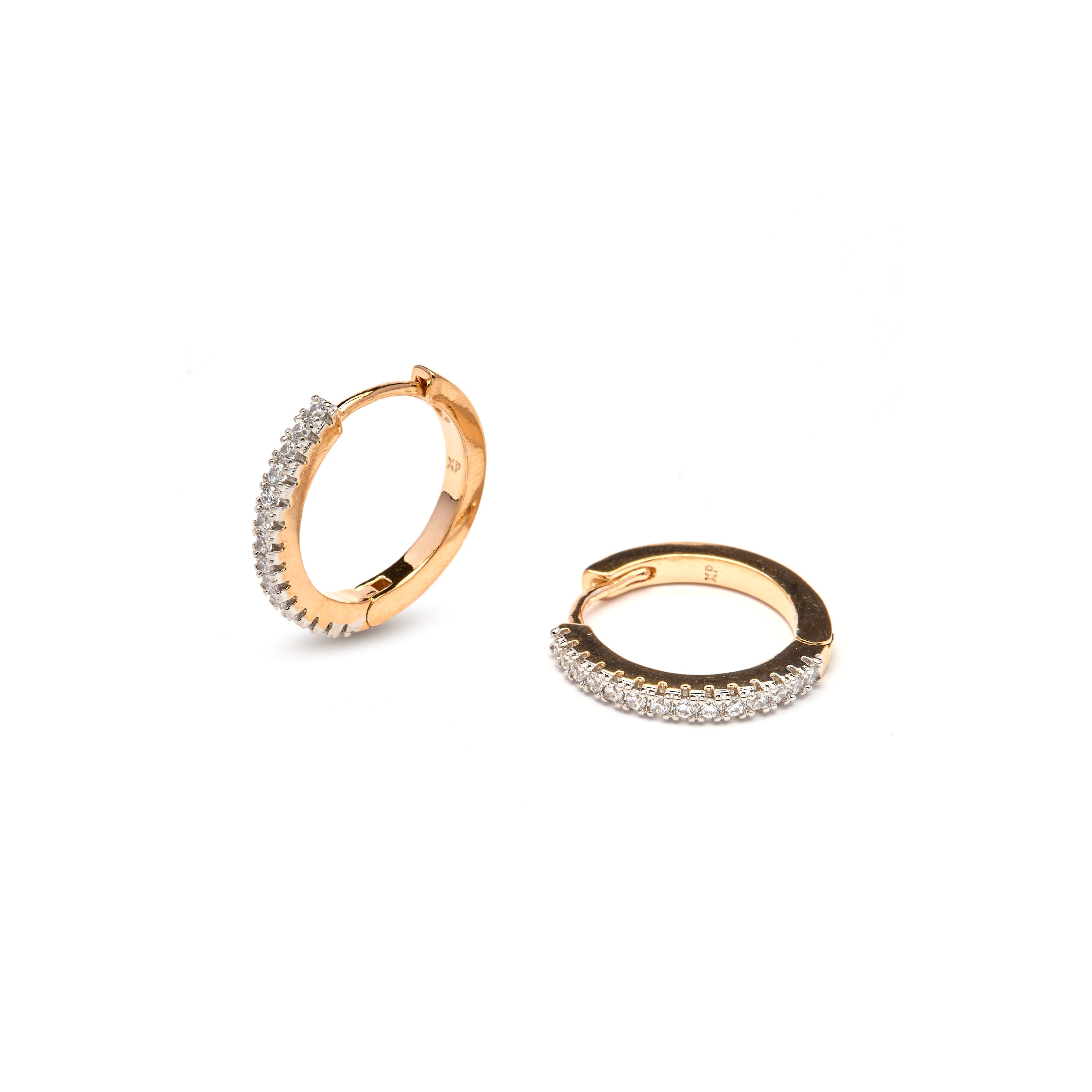 Glänzende Zirkonia-Ohrringe mit 18k Gelbgold-Finish - Nasgar