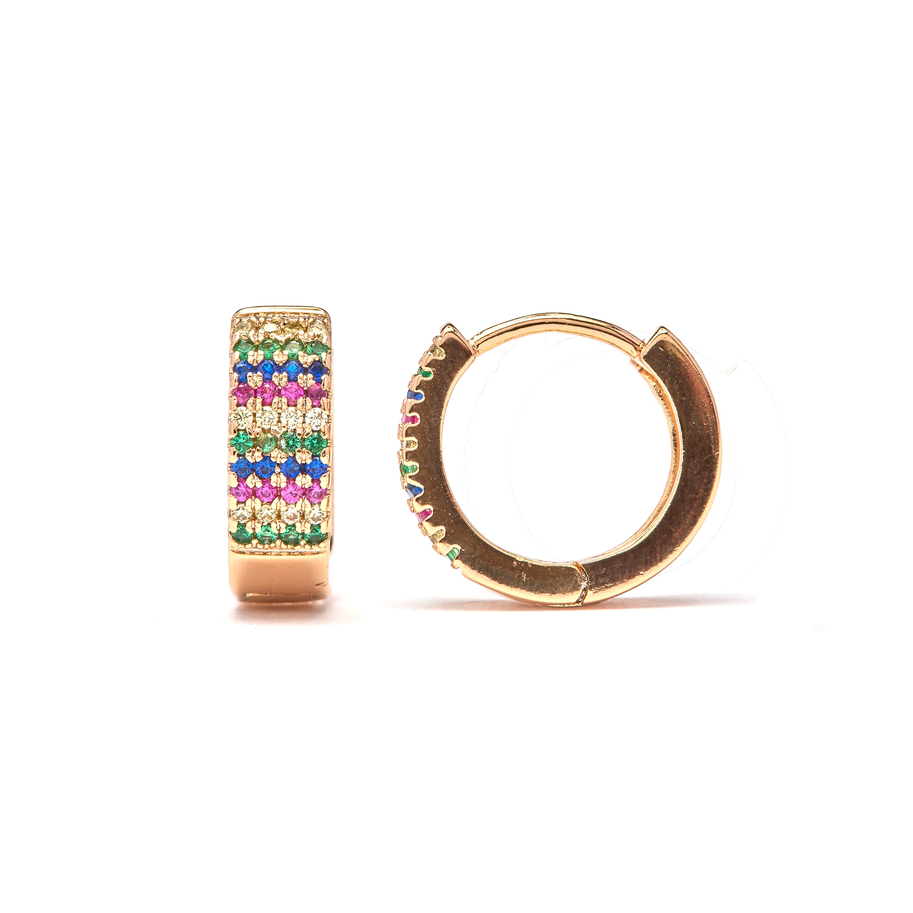 Brilliant Zirconia Earrings with 18k Yellow Gold Finish - Lasy