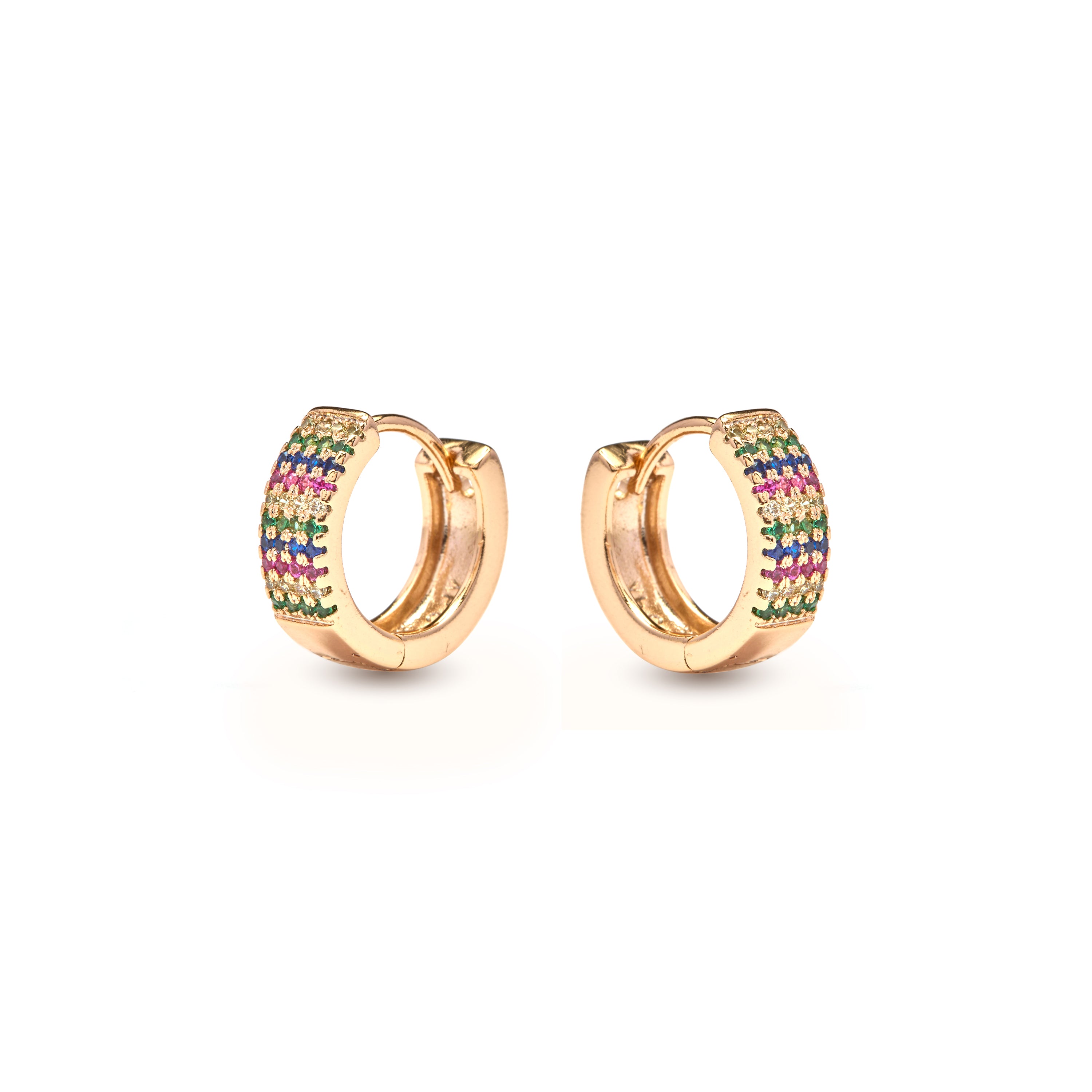 Brilliant Zirconia Earrings with 18k Yellow Gold Finish - Lasy