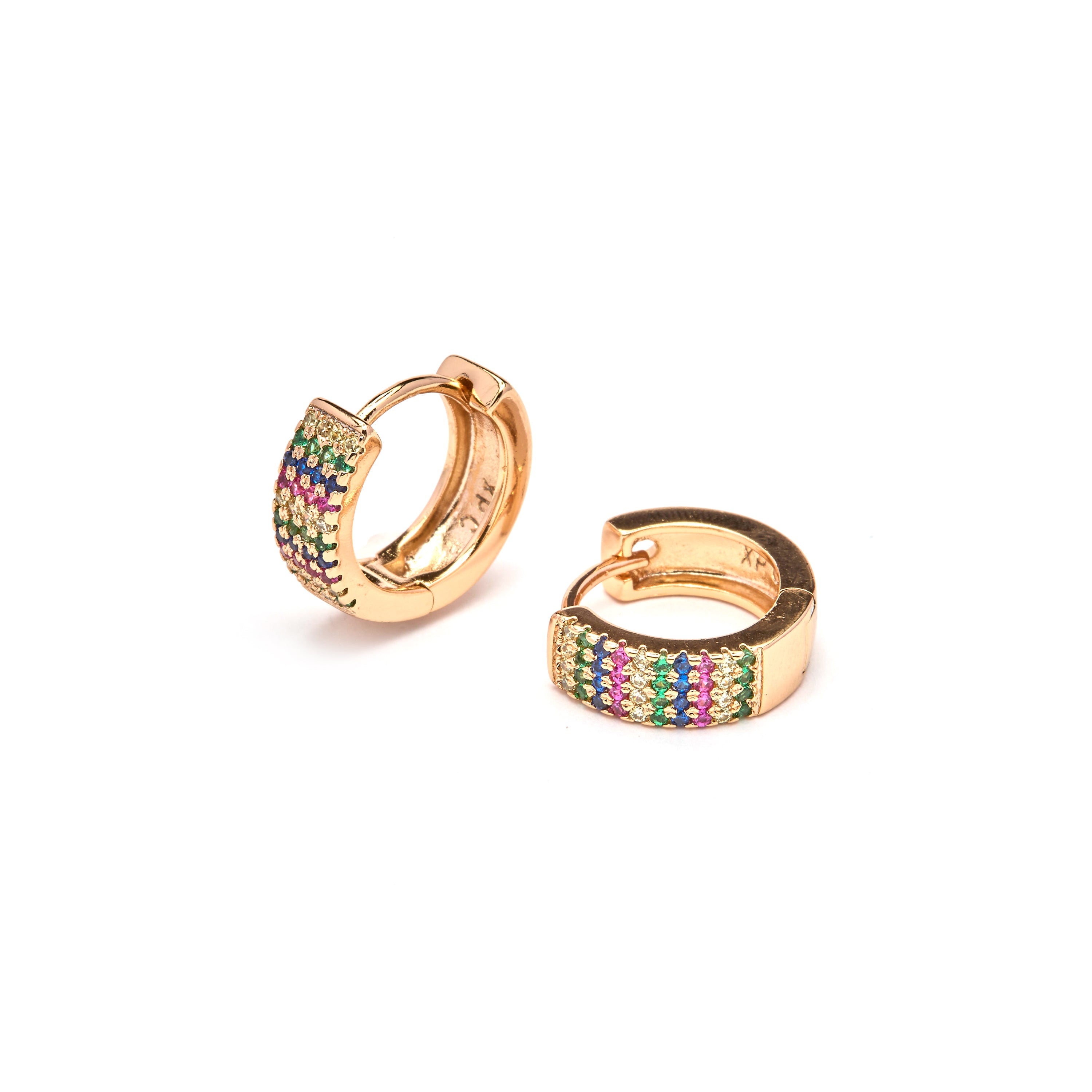 Brilliant Zirconia Earrings with 18k Yellow Gold Finish - Lasy