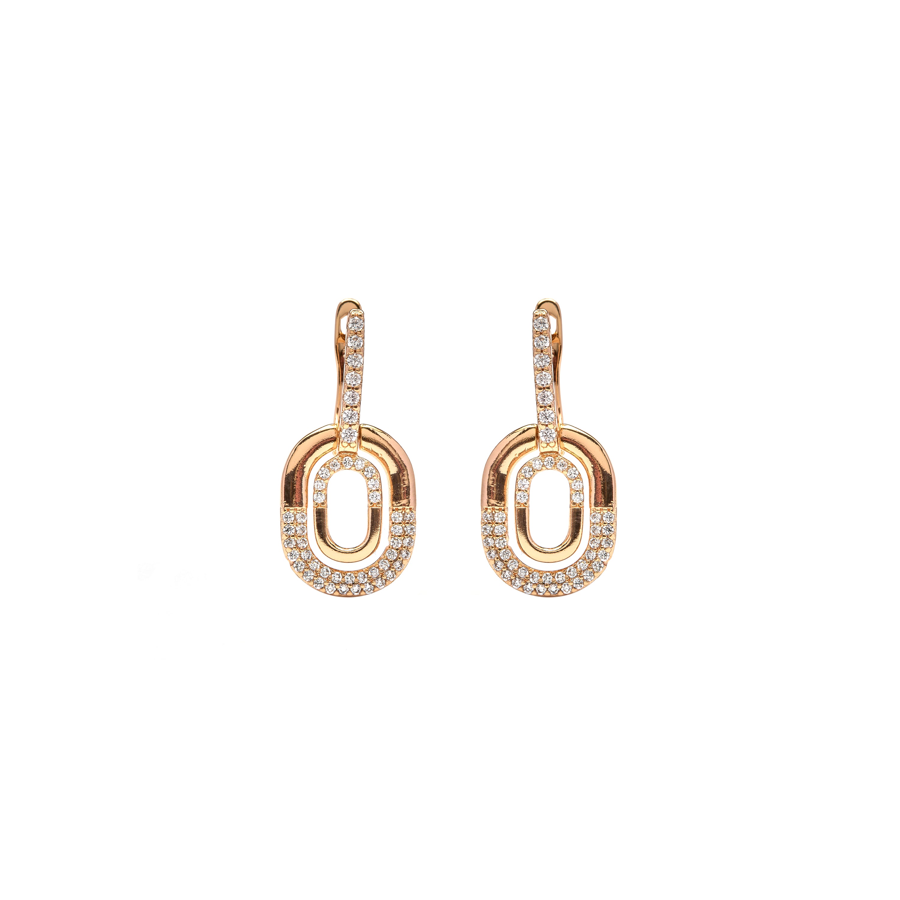 Brincos de Zircónia Brilhante com acabamento em ouro amarelo de 18k - Milock