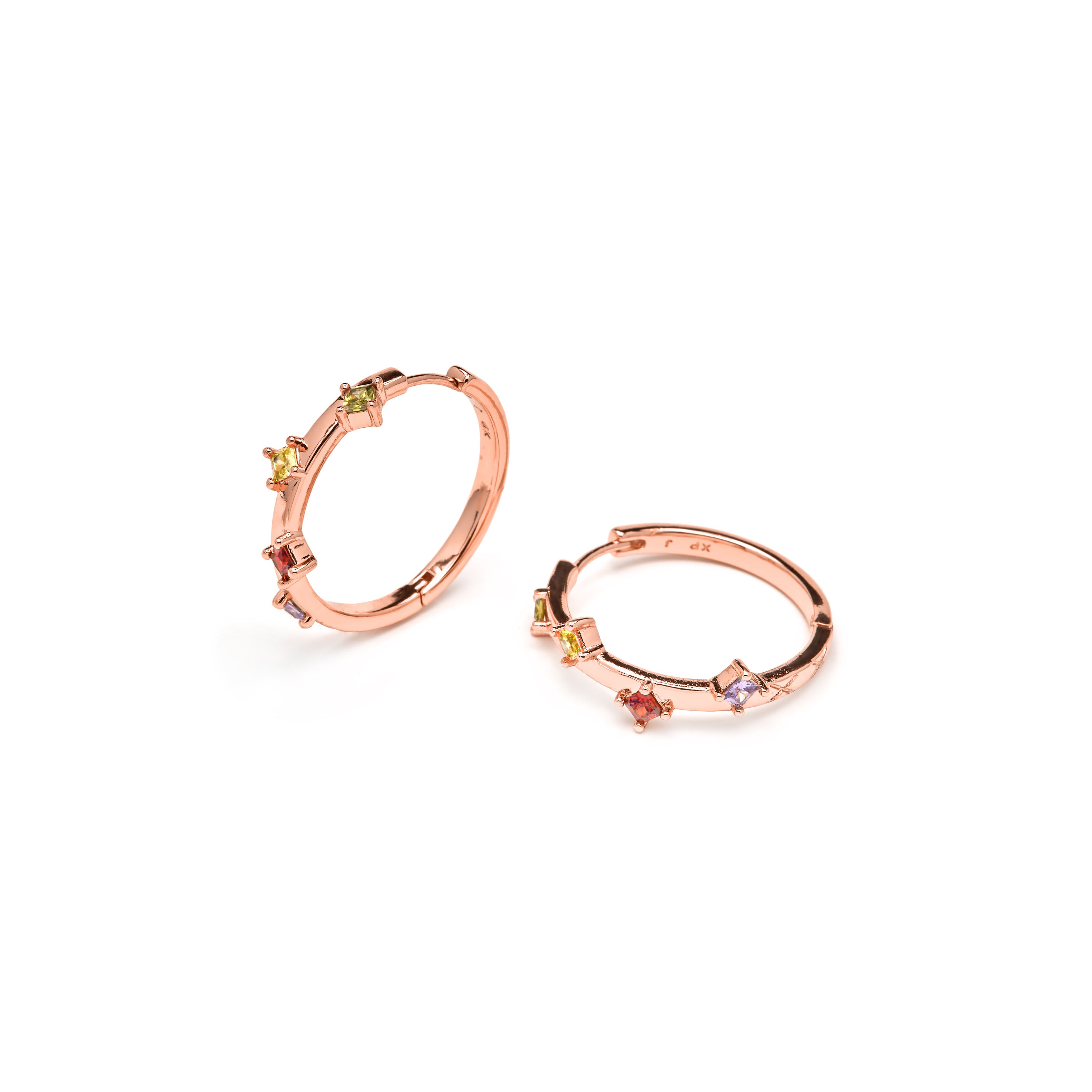 Multicolor Zirkonia Ohrringe mit 18k Gelbgold-Finish - Satore