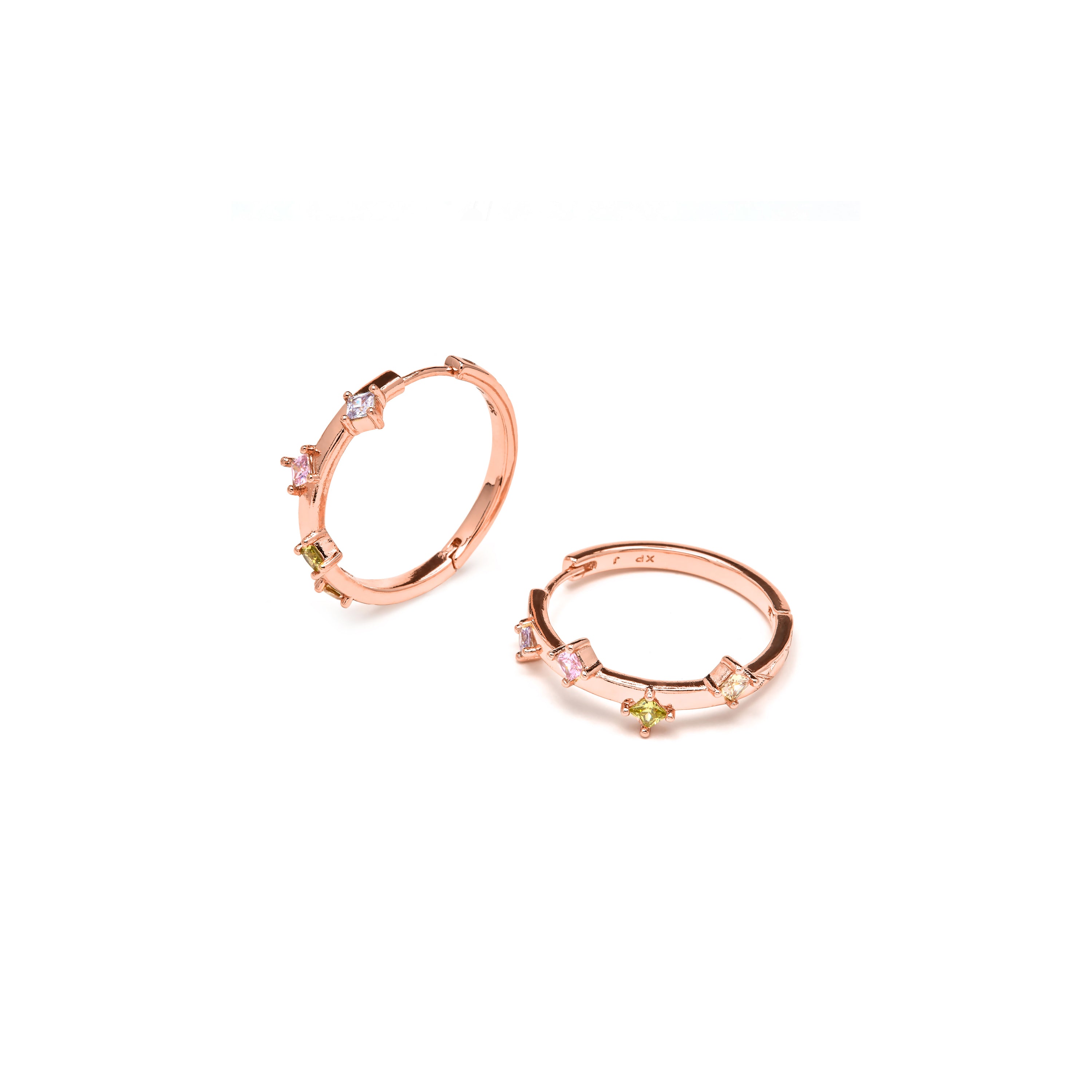 Pendientes de Circonita Multicolor acabado en oro amarillo de 18k - Satore