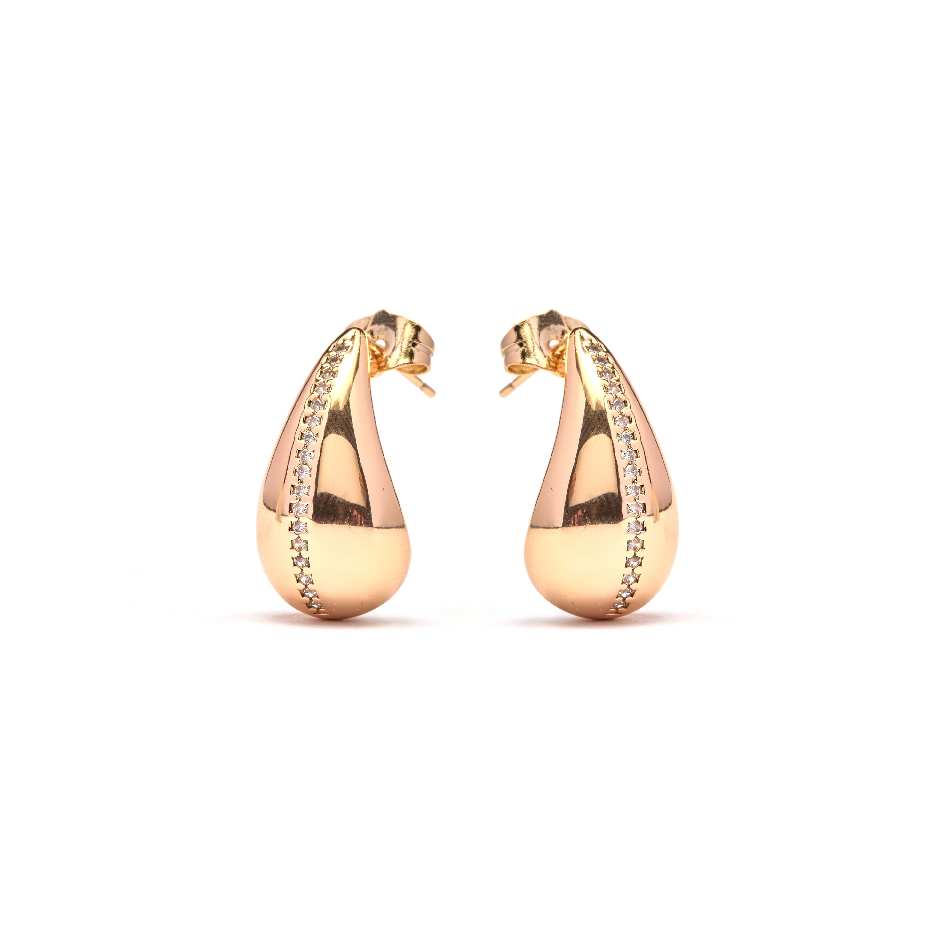 Pendientes de Circonita Brillante acabado en oro amarillo de 18k - Sheeda