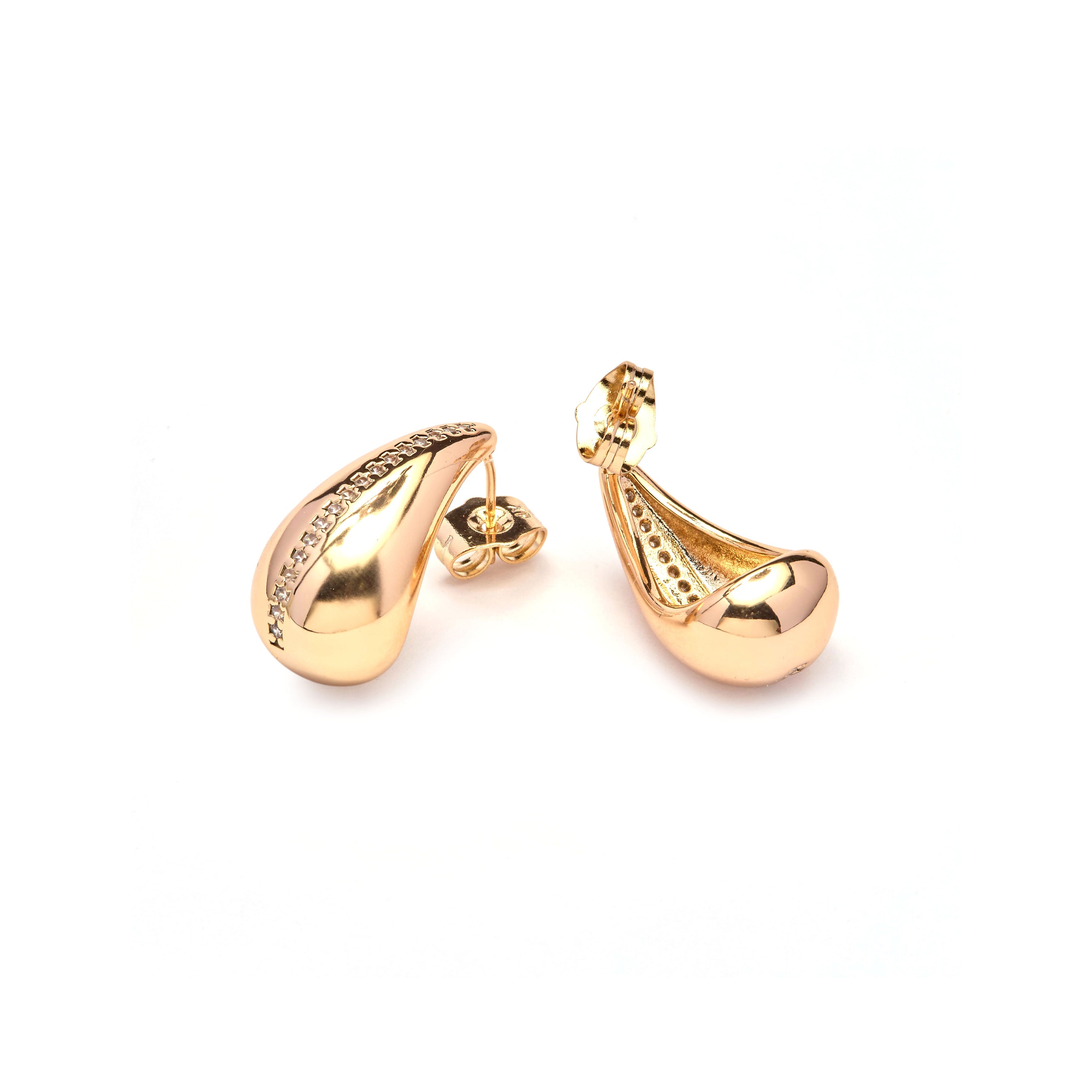 Pendientes de Circonita Brillante acabado en oro amarillo de 18k - Sheeda