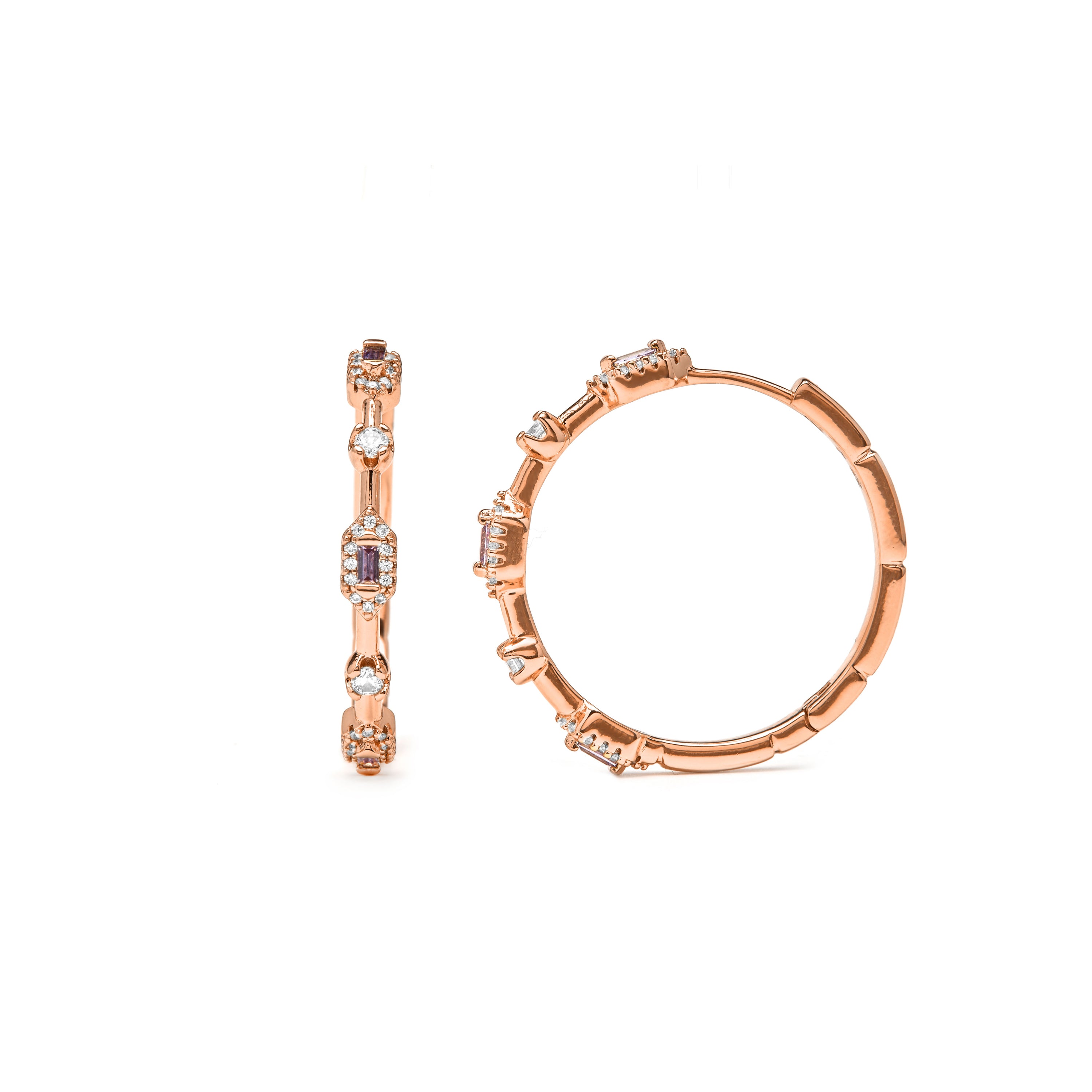 Glänzende Zirkonia-Ohrringe mit 18k Gelbgold-Finish - Nemako