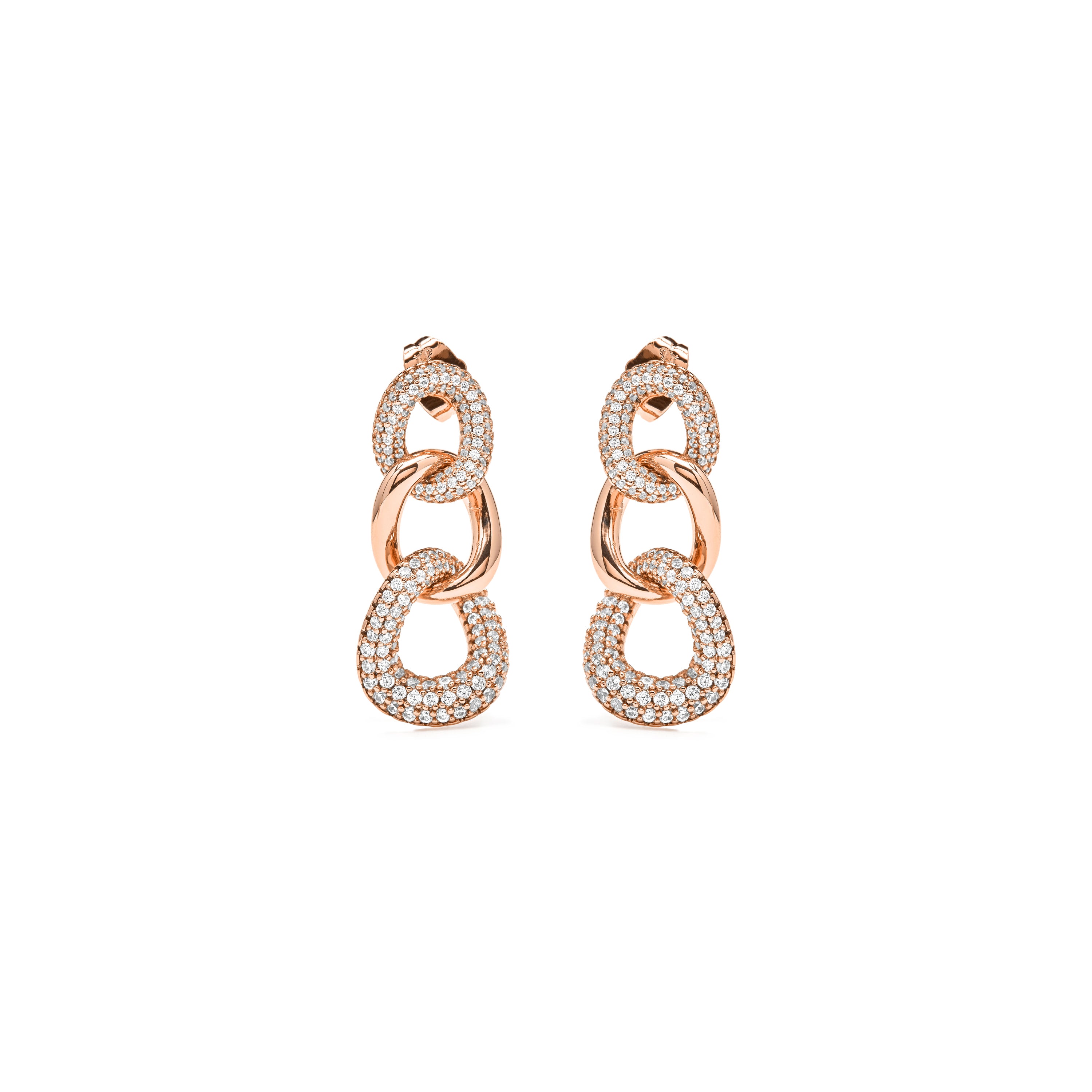 Orecchini con zirconi brillanti finitura in oro giallo 18k - Lik