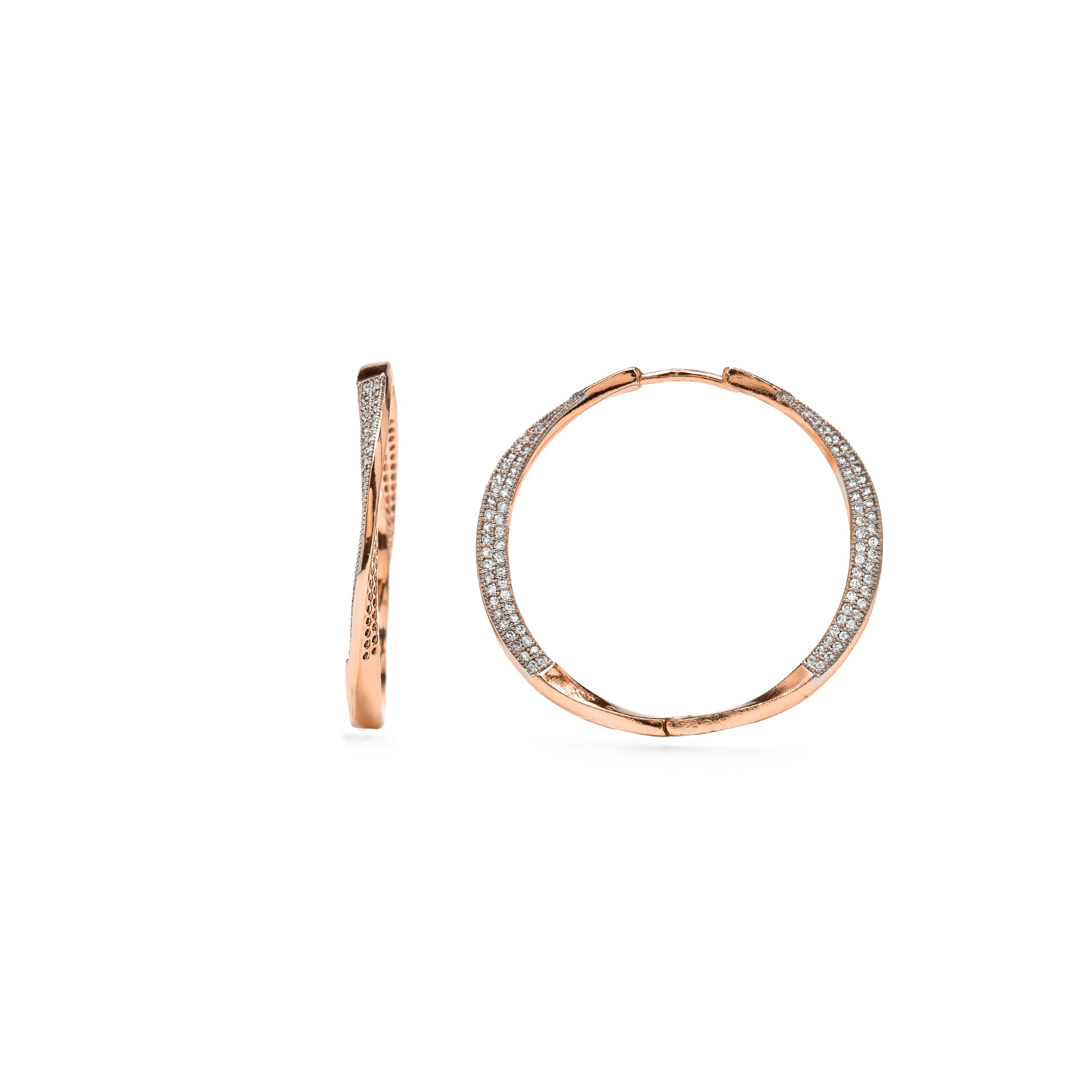 Orecchini con zirconi brillanti finitura in oro giallo 18k - Dakrim