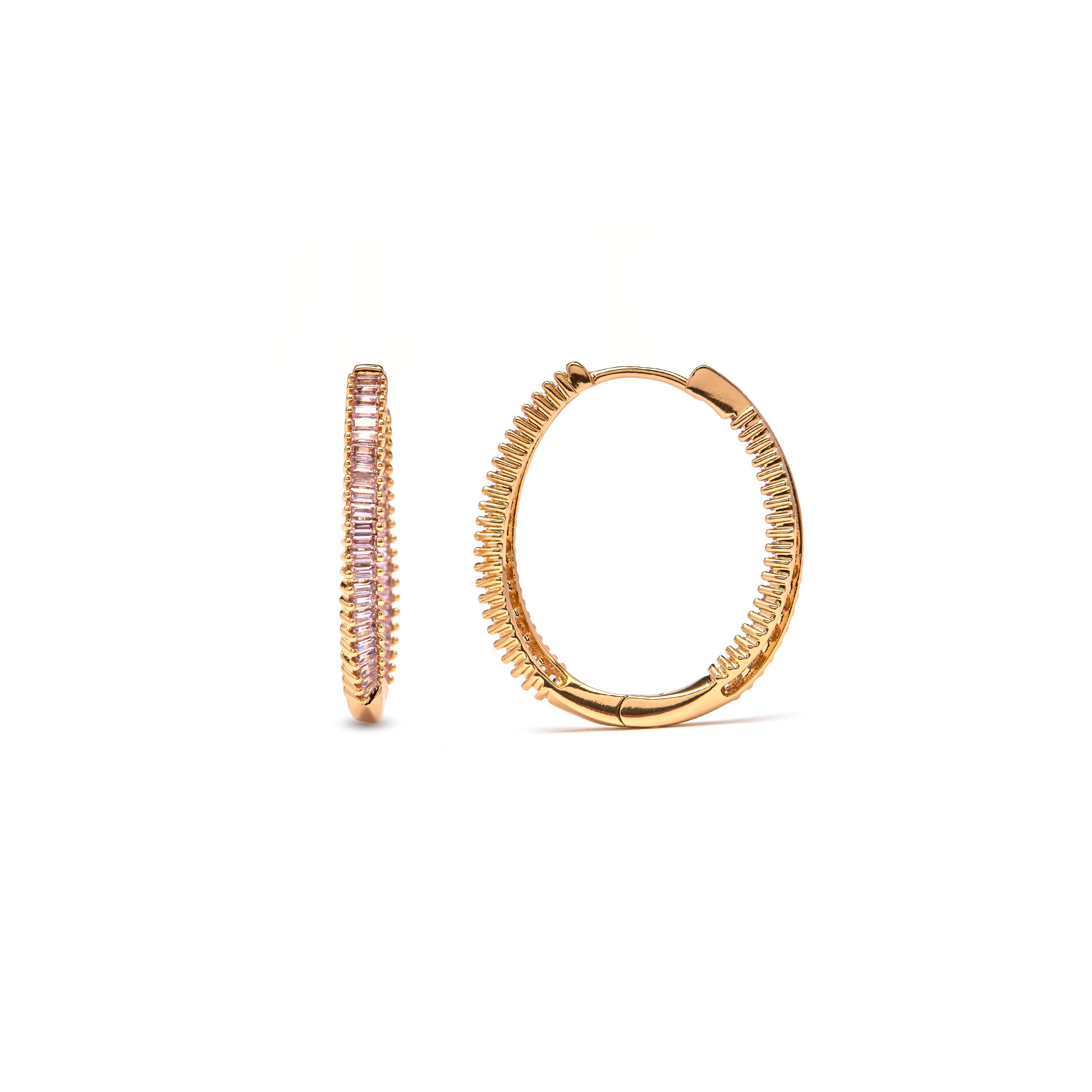 Pendientes de Circonita Amatista acabado en oro amarillo de 18k - Thaljo