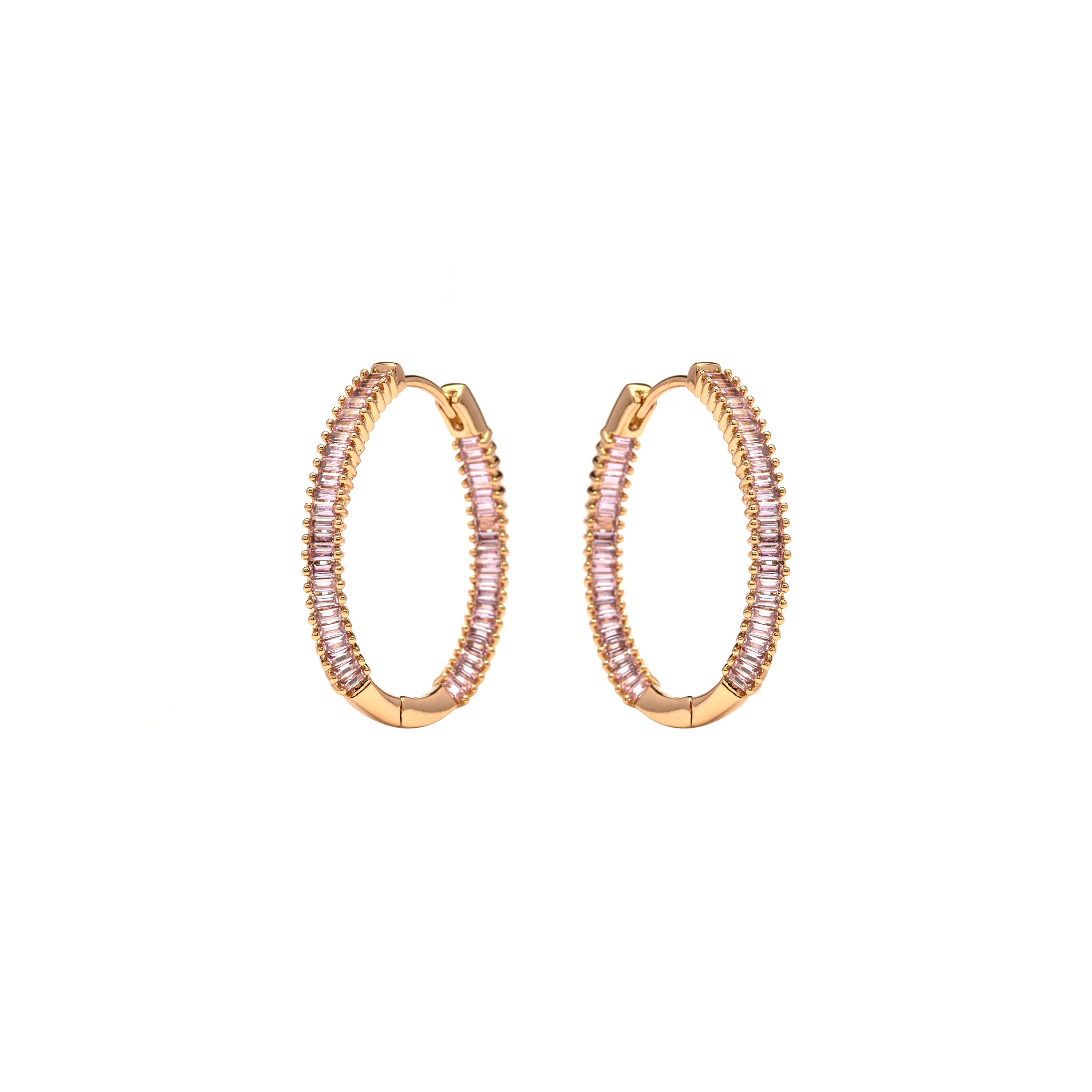 Pendientes de Circonita Amatista acabado en oro amarillo de 18k - Thaljo