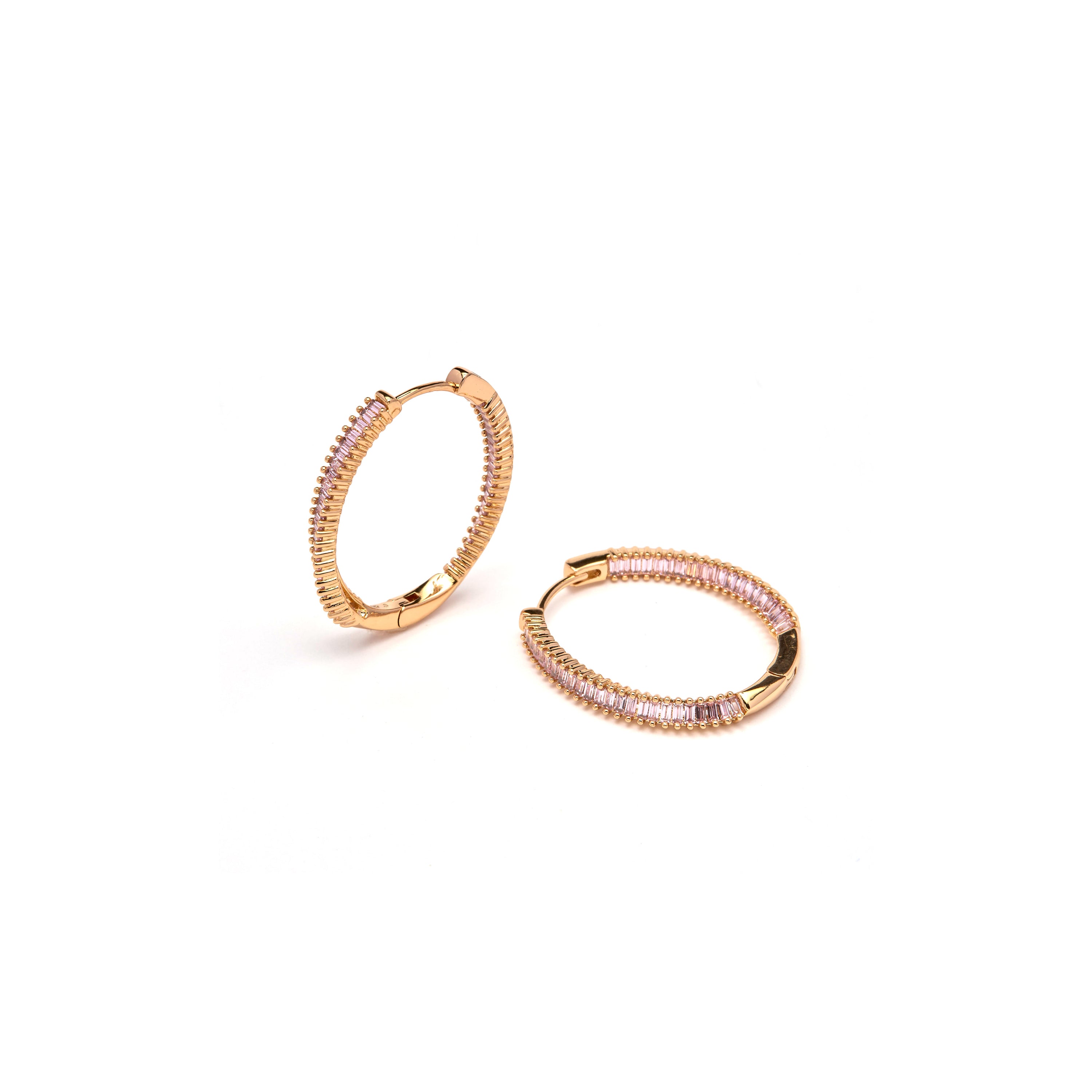 Pendientes de Circonita Amatista acabado en oro amarillo de 18k - Thaljo