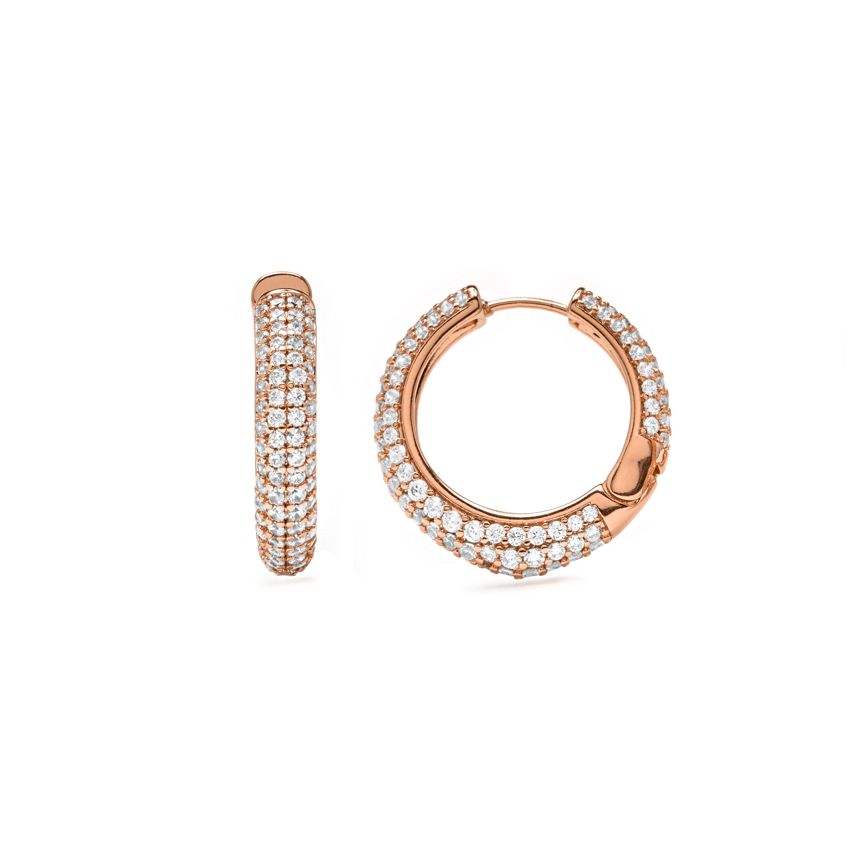 Sparkling Cubic Zirconia Earrings with 18k Yellow Gold Finish - Taxaio