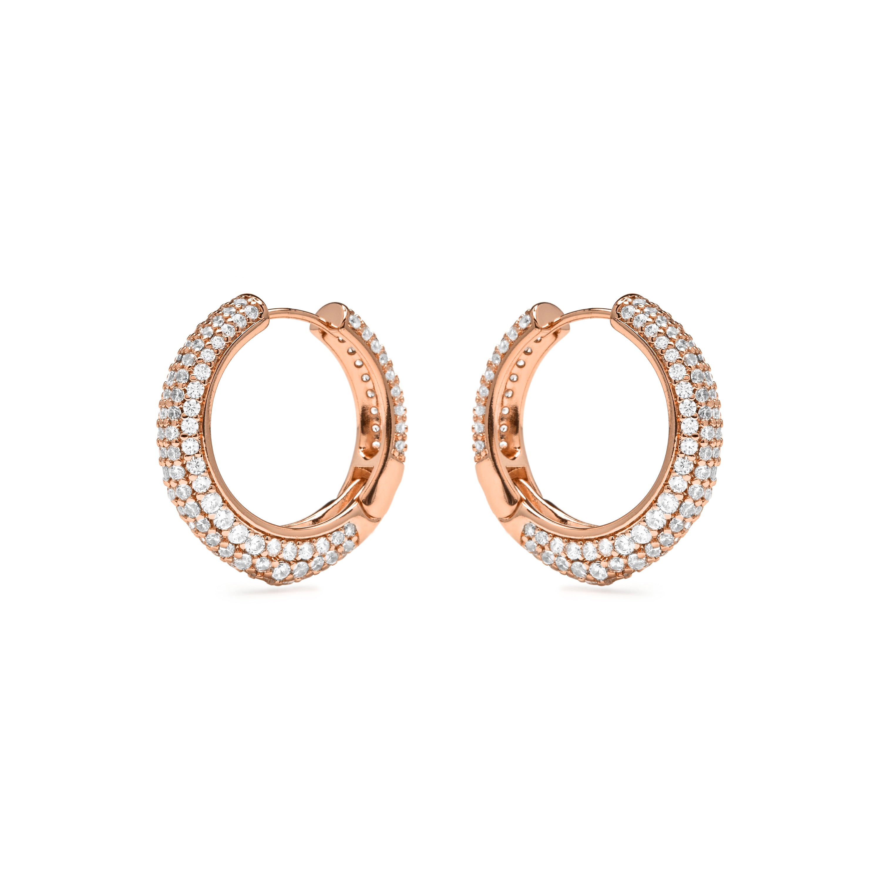 Sparkling Cubic Zirconia Earrings with 18k Yellow Gold Finish - Taxaio