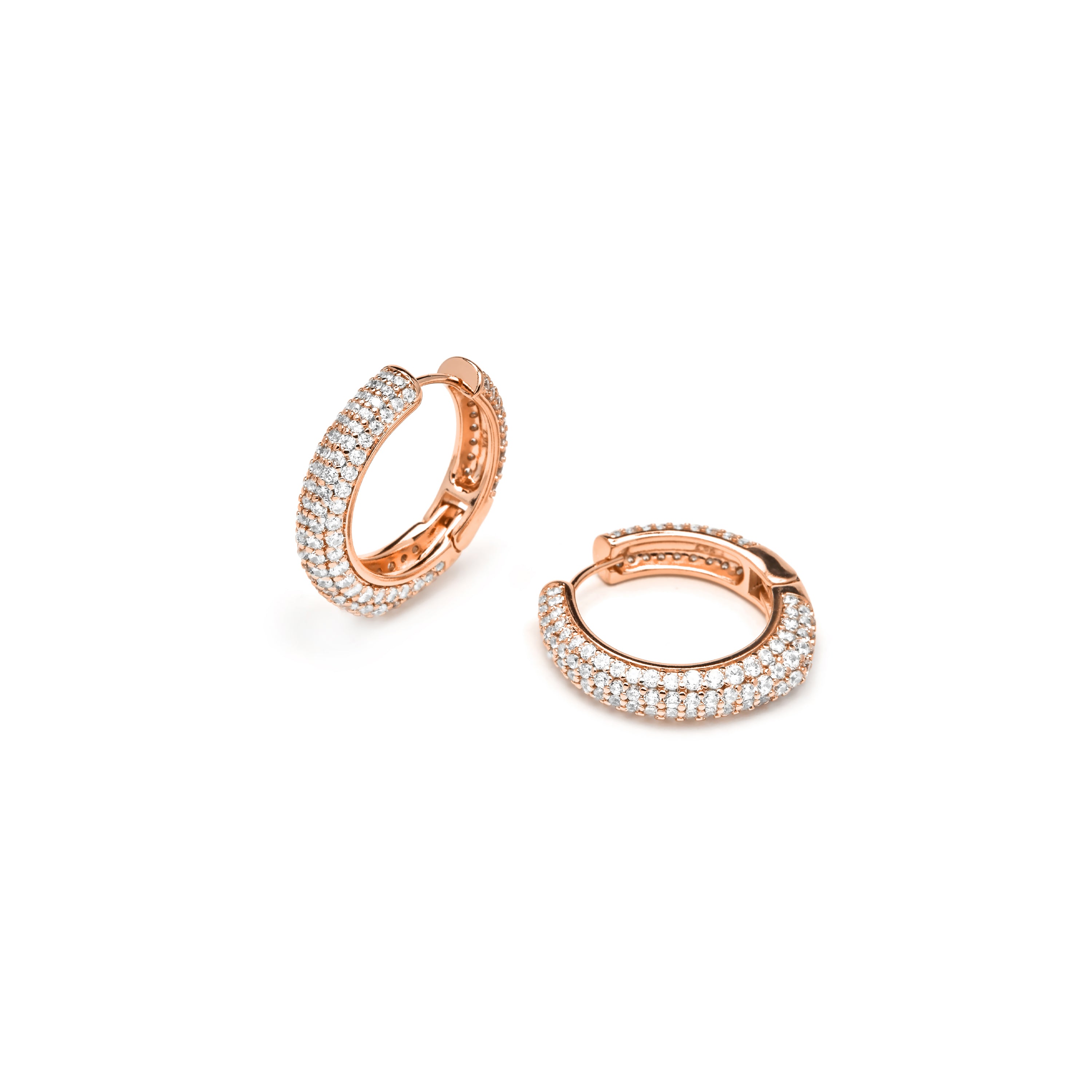Sparkling Cubic Zirconia Earrings with 18k Yellow Gold Finish - Taxaio