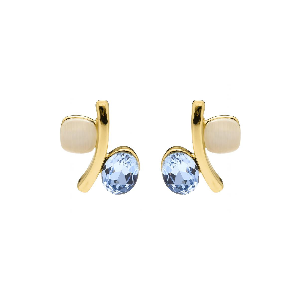 Pendientes de Ojo de Gato acabado en oro amarillo 18k - Hared