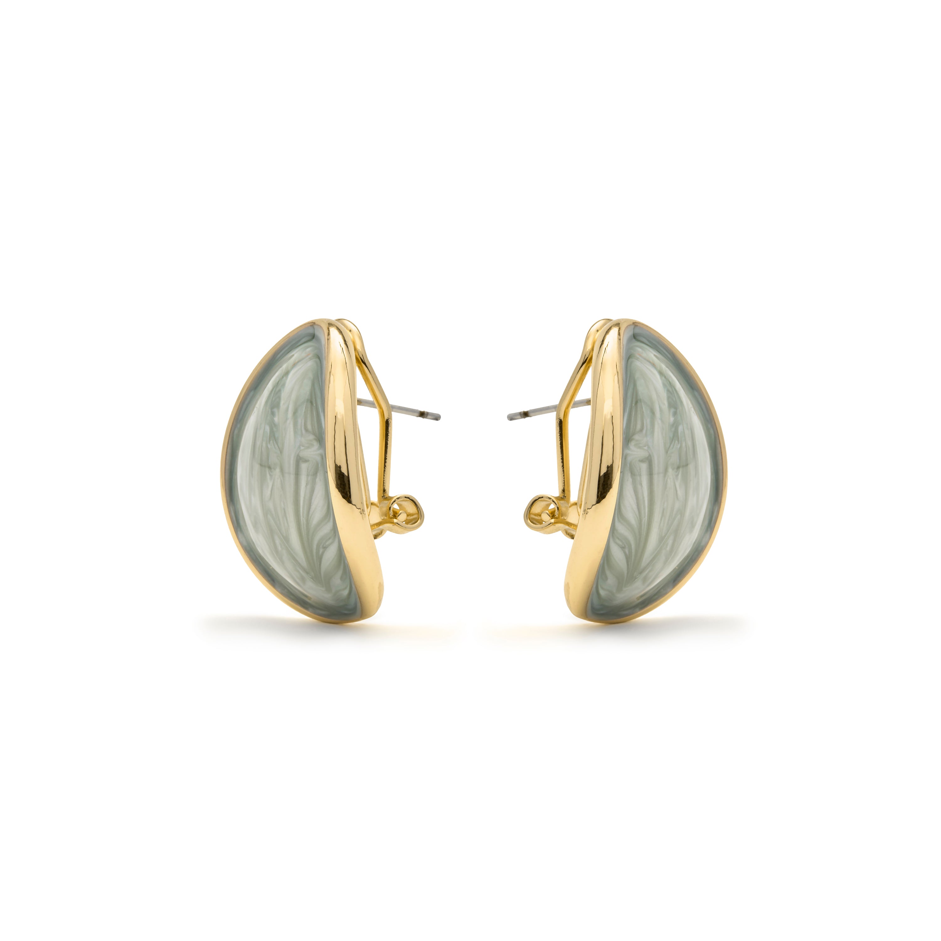 Grün lackierte Ohrringe mit 18k Gelbgold-Finish - Sul