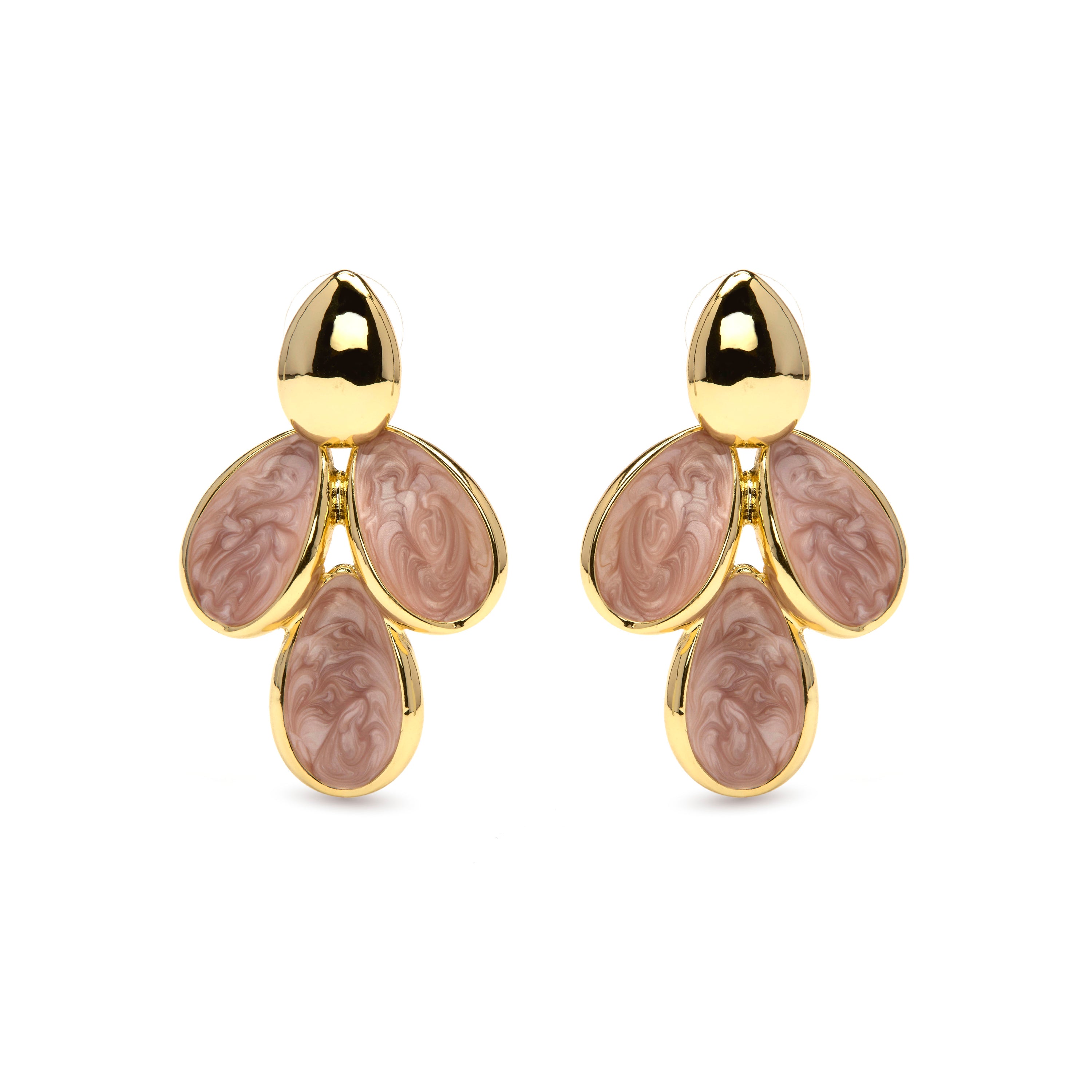 Pendientes de Lacado Rosa acabado en oro amarillo 18k - Pasba