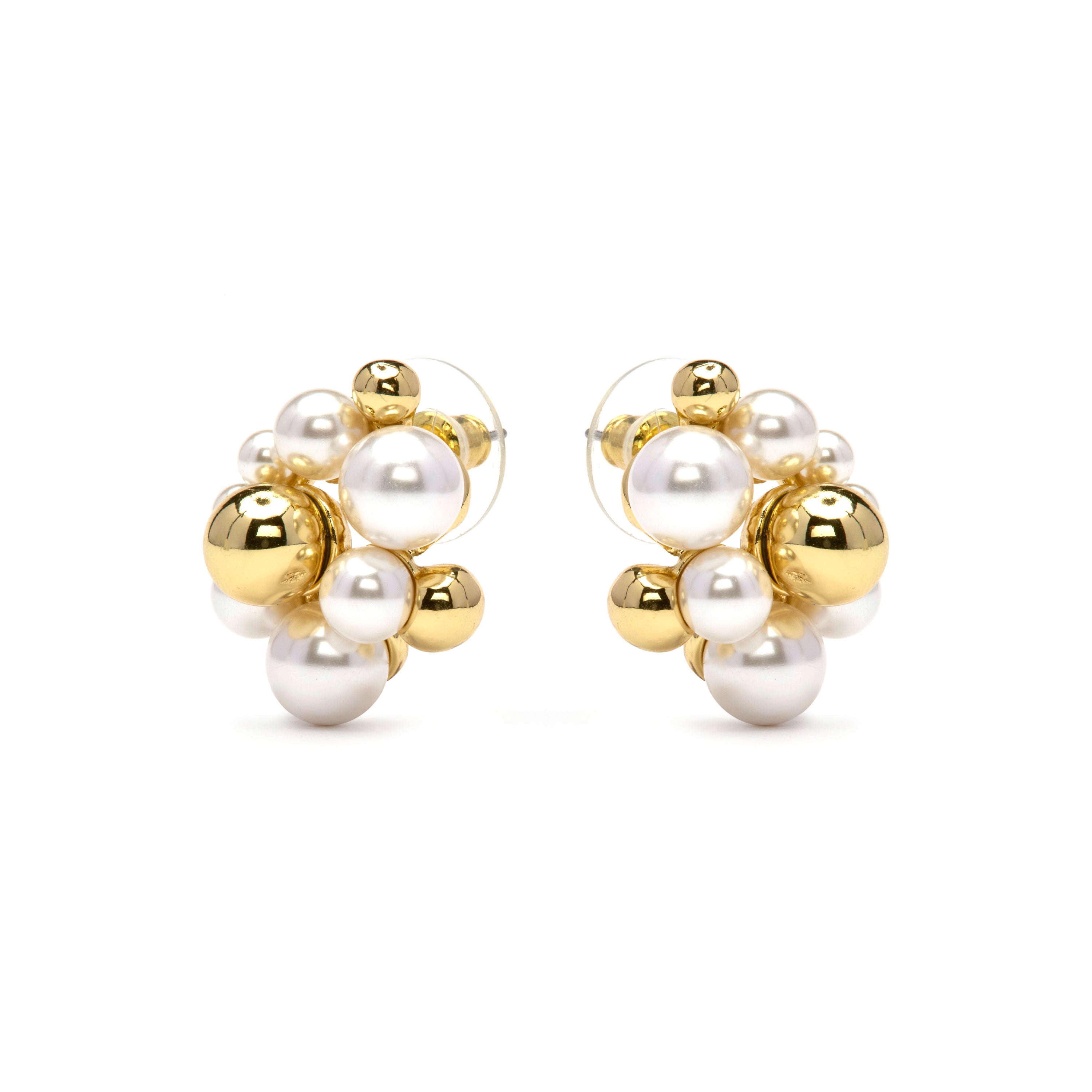 Orecchini con perla bianca finitura in oro giallo 18k - Jenrak