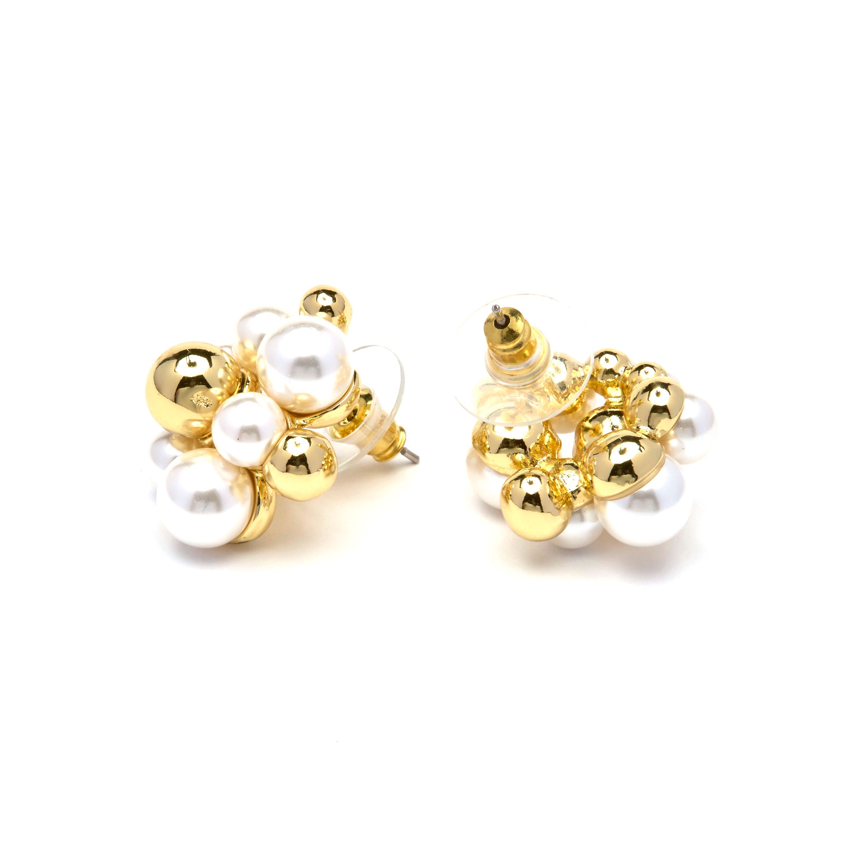 Orecchini con perla bianca finitura in oro giallo 18k - Jenrak