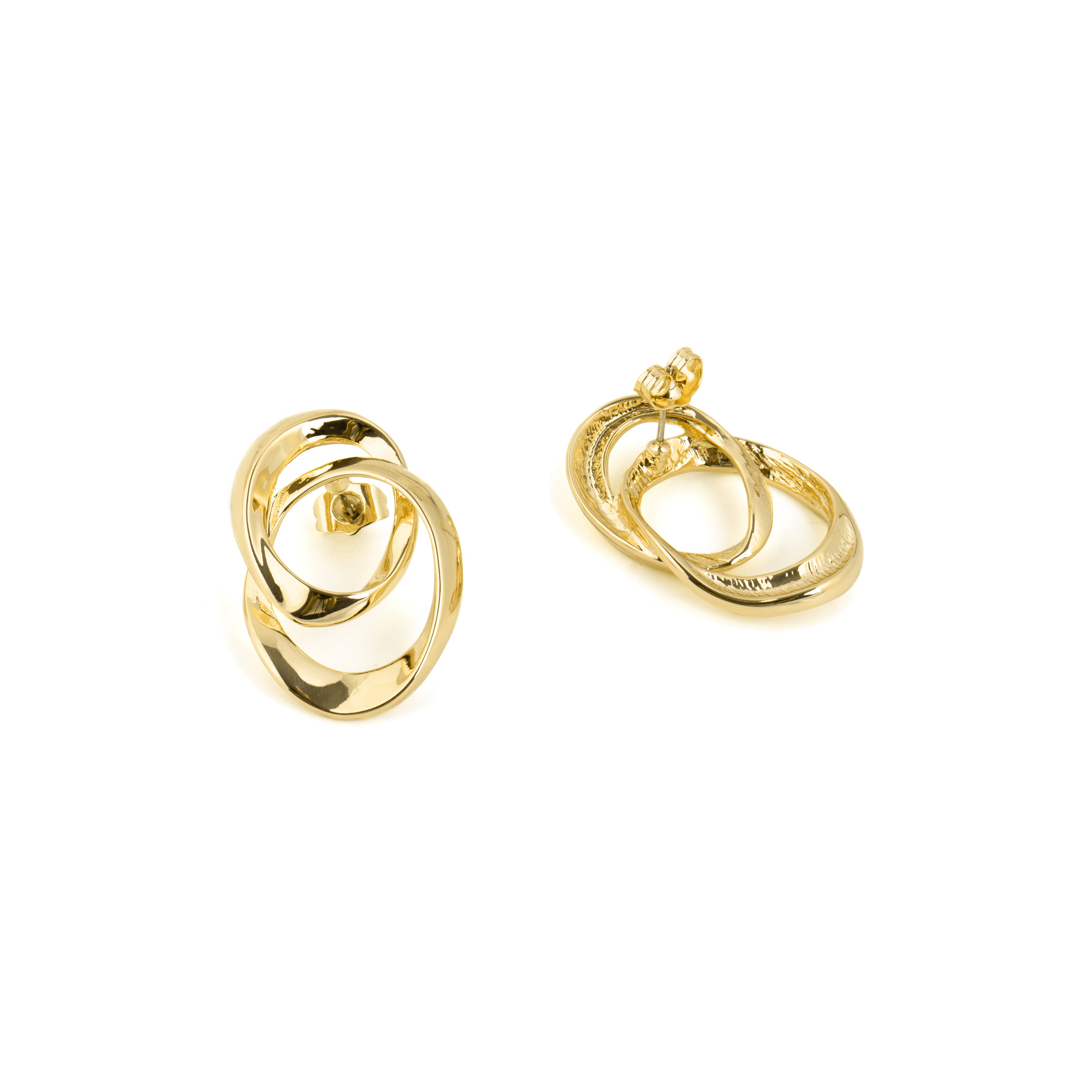 Brincos com acabamento em ouro amarelo 18k - Akor