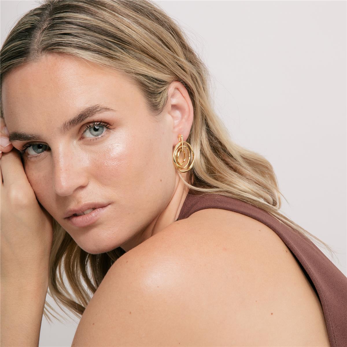 Earrings with 18k yellow gold finish - Daban